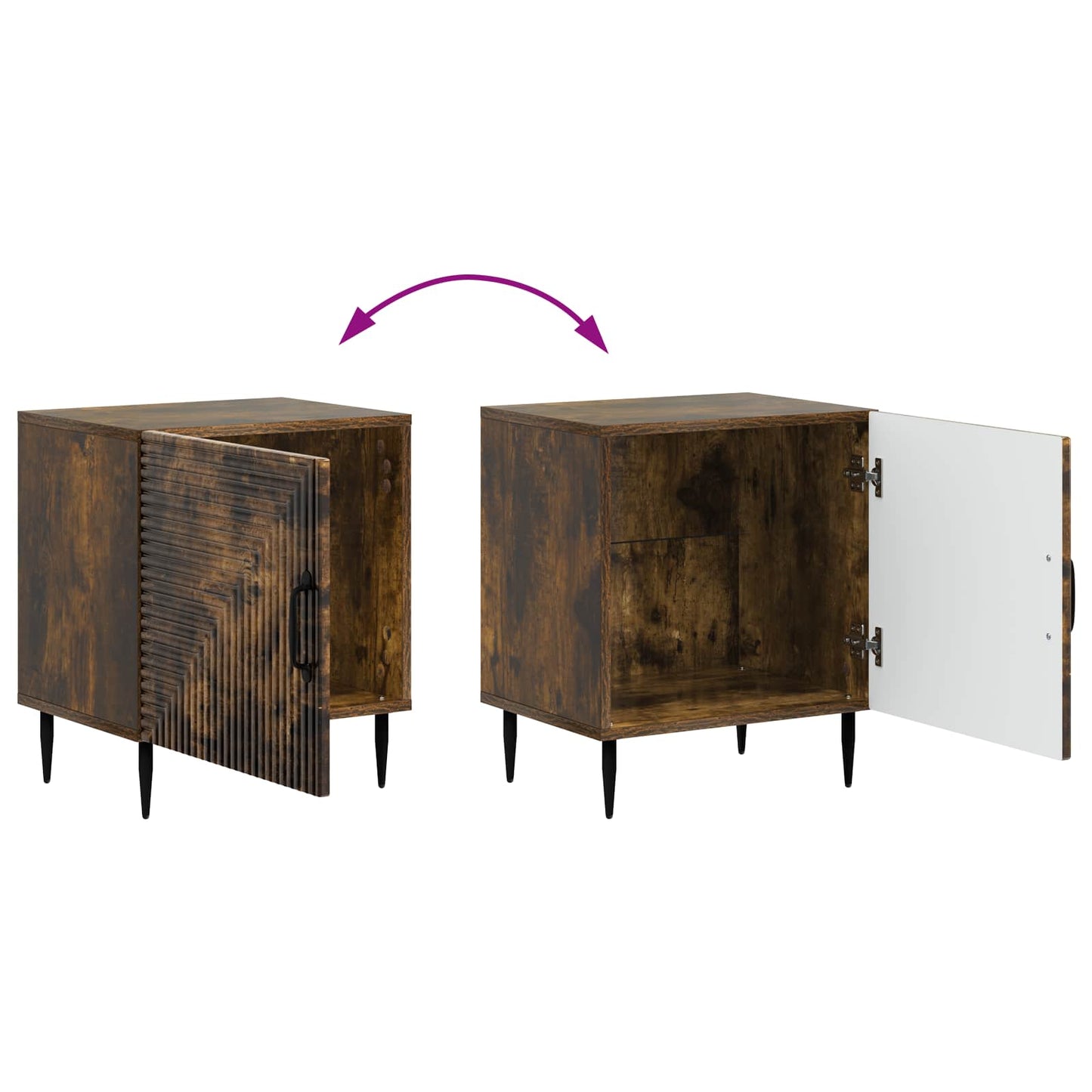 Bedside Cabinet 2 pcs Smoked Oak 43 x 34.5 x 50 cm