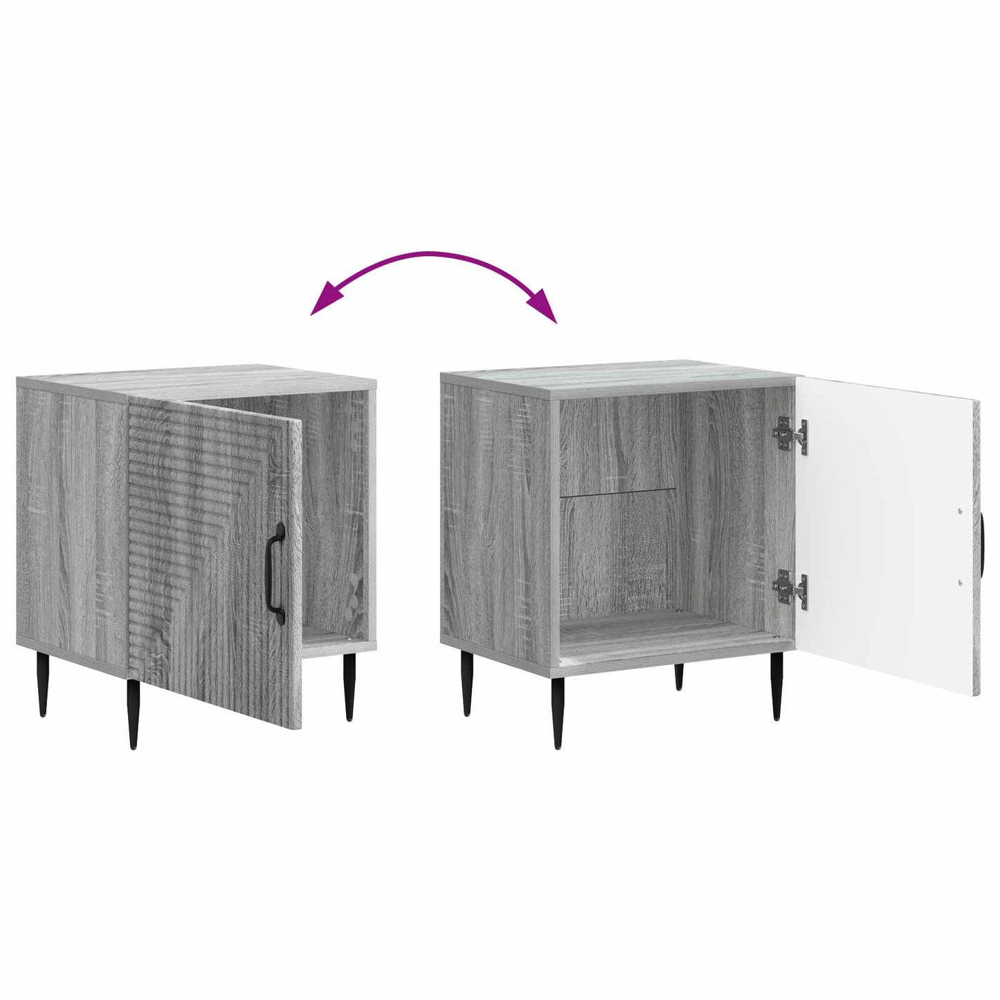 Bedside Cabinet 2 pcs Grey Sonoma 43 x 34.5 x 50 cm