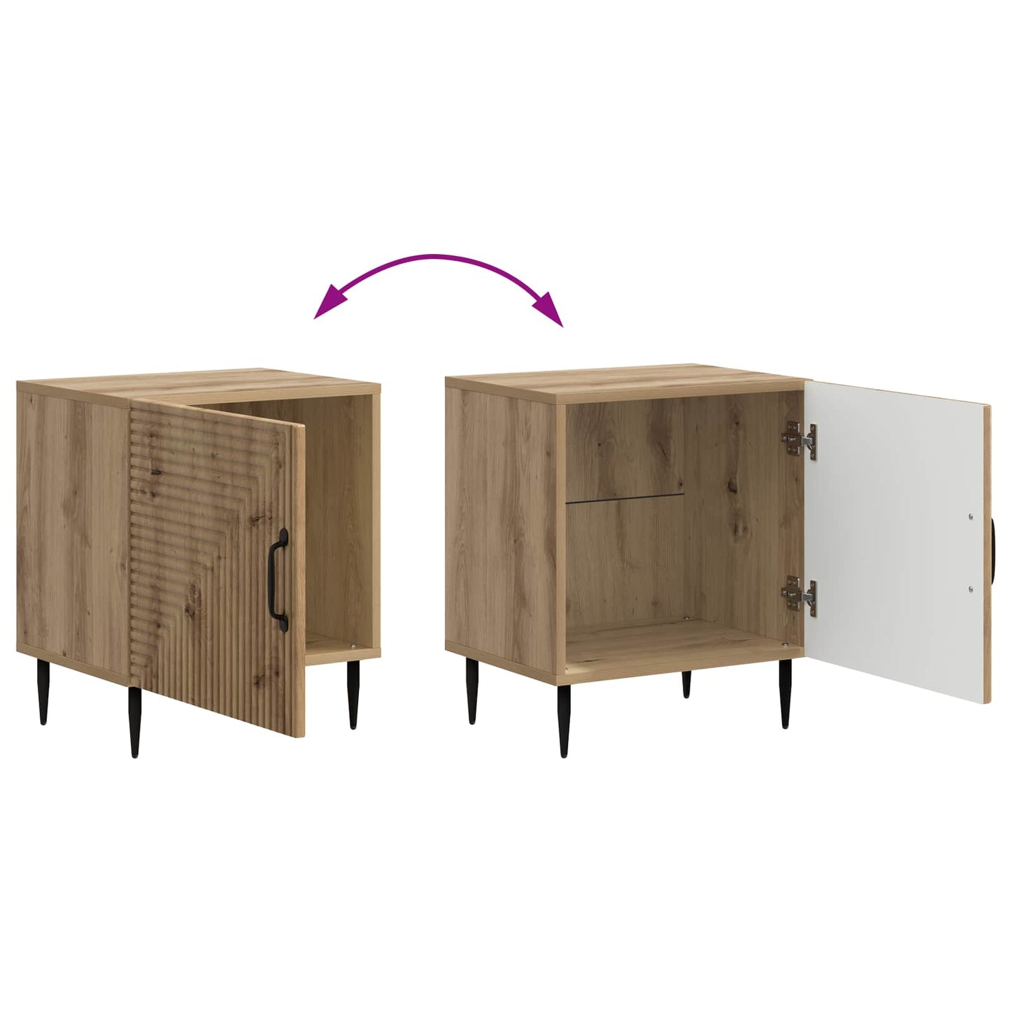Bedside Cabinet 2 pcs Artisan Oak 43 x 34.5 x 50 cm