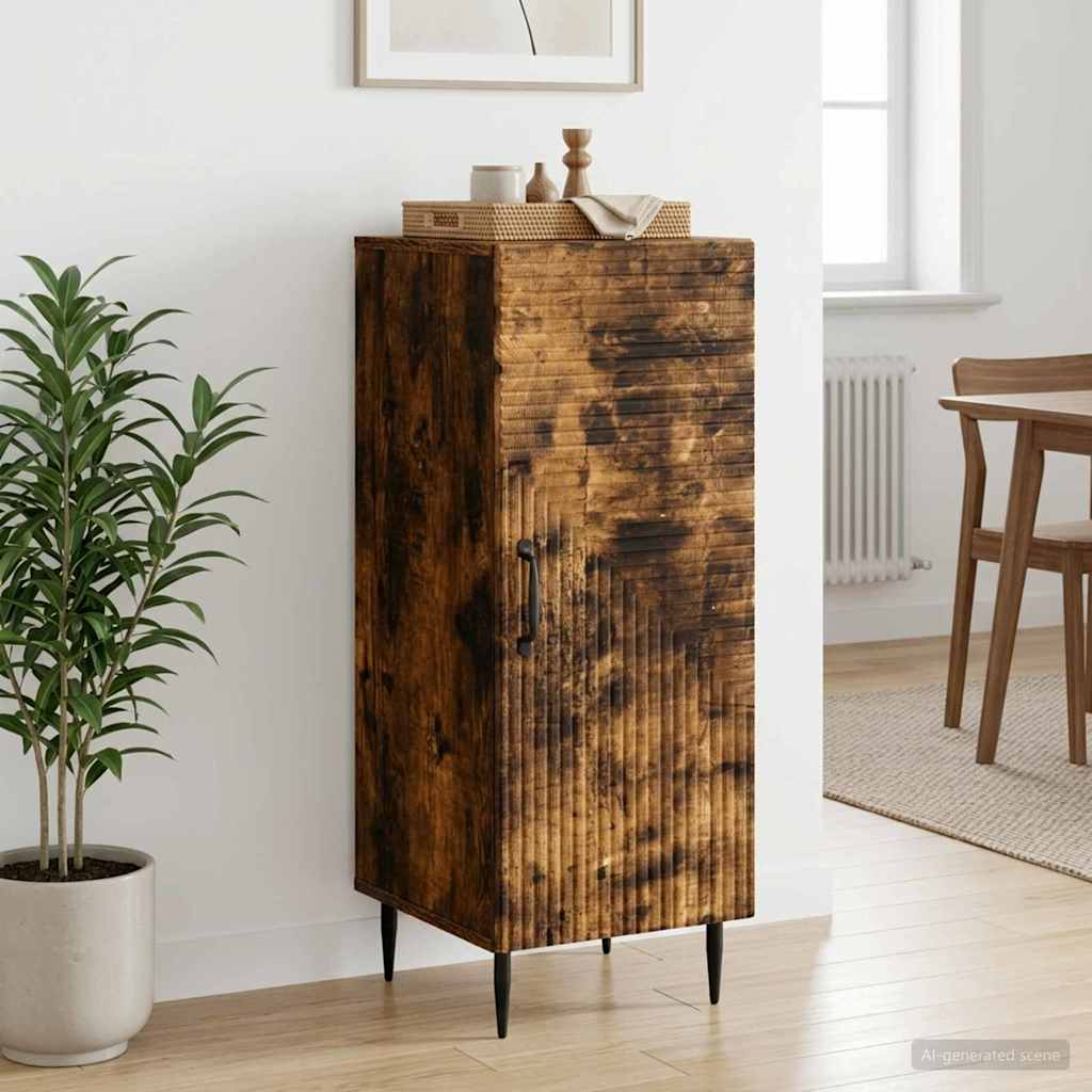 Sideboard Smoked Oak 33 x 34.5 x 89.5 cm Engineered Wood