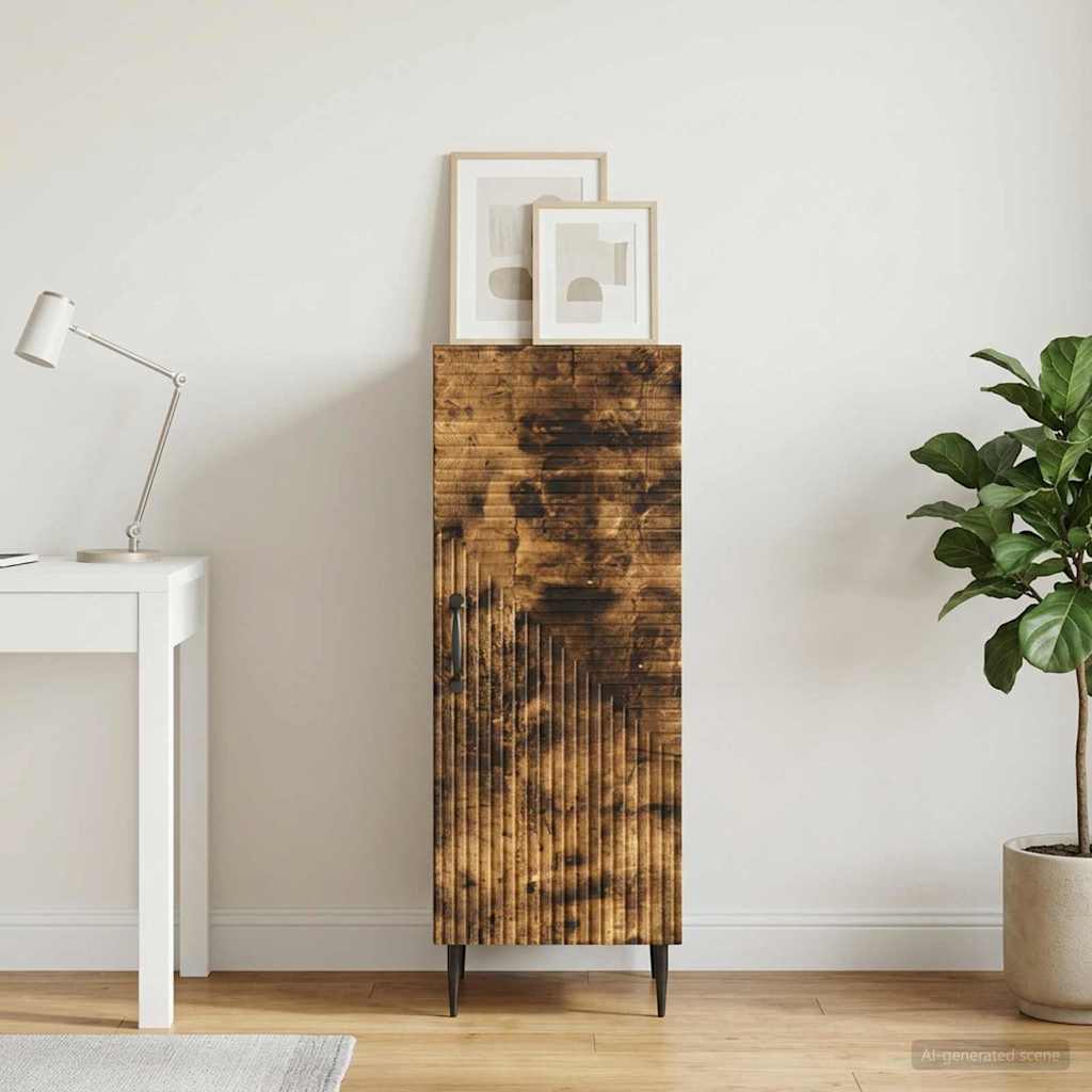 Sideboard Smoked Oak 33 x 34.5 x 89.5 cm Engineered Wood