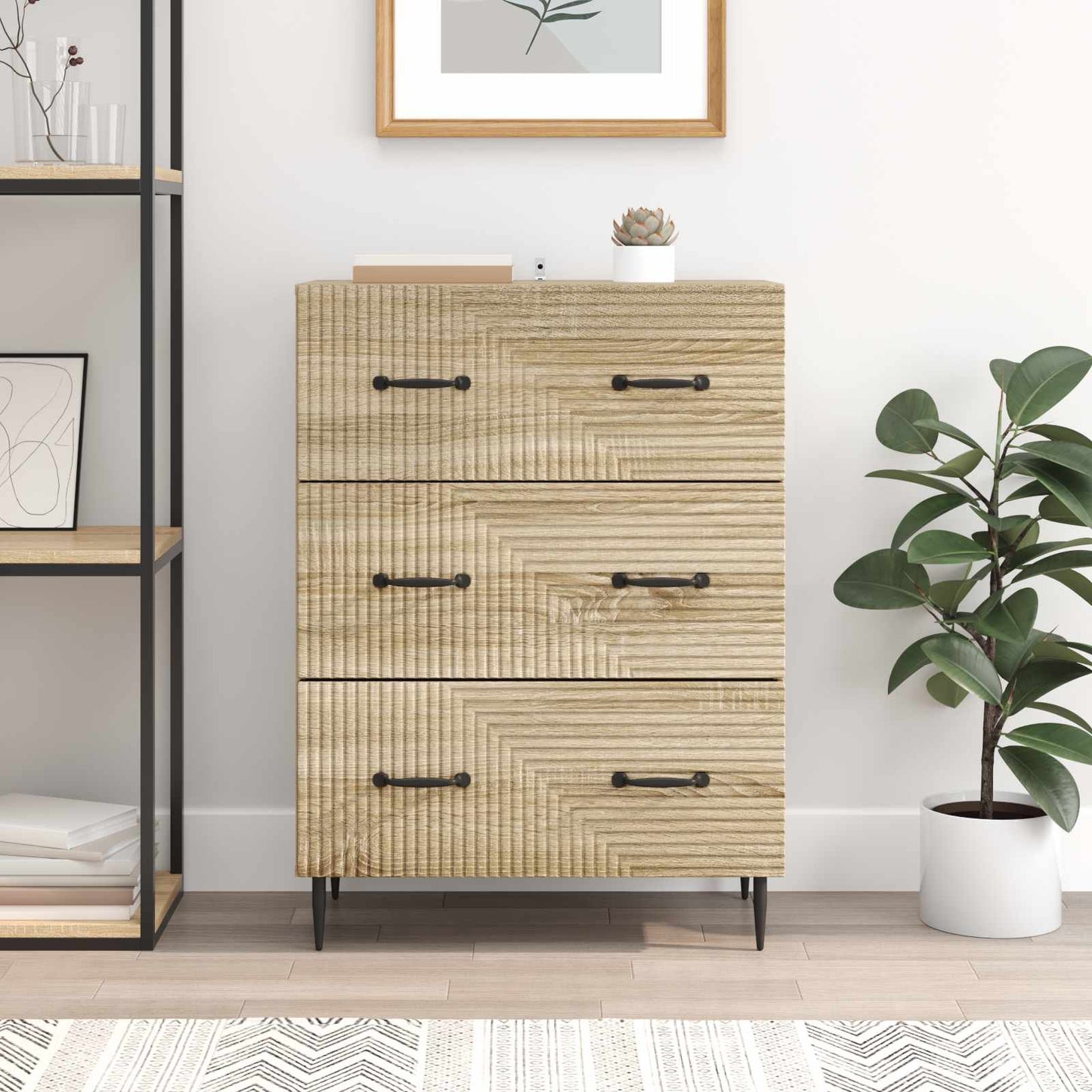 Drawer Cabinet Sonoma Oak 66 x 34.5 x 89.5 cm Engineered Wood