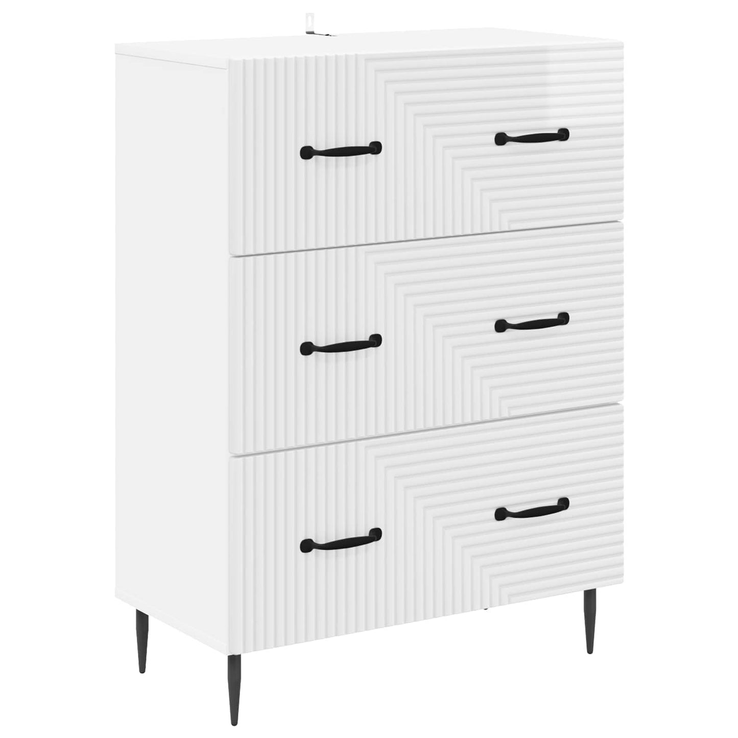 Drawer Cabinet High Gloss White 66 x 34.5 x 89.5 cm