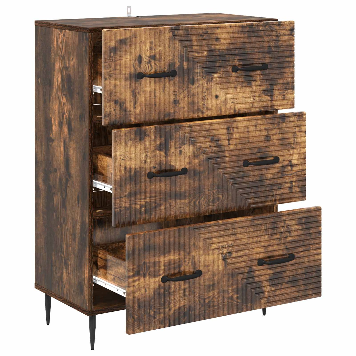 Drawer Cabinet Smoked Oak 66 x 34.5 x 89.5 cm Engineered Wood