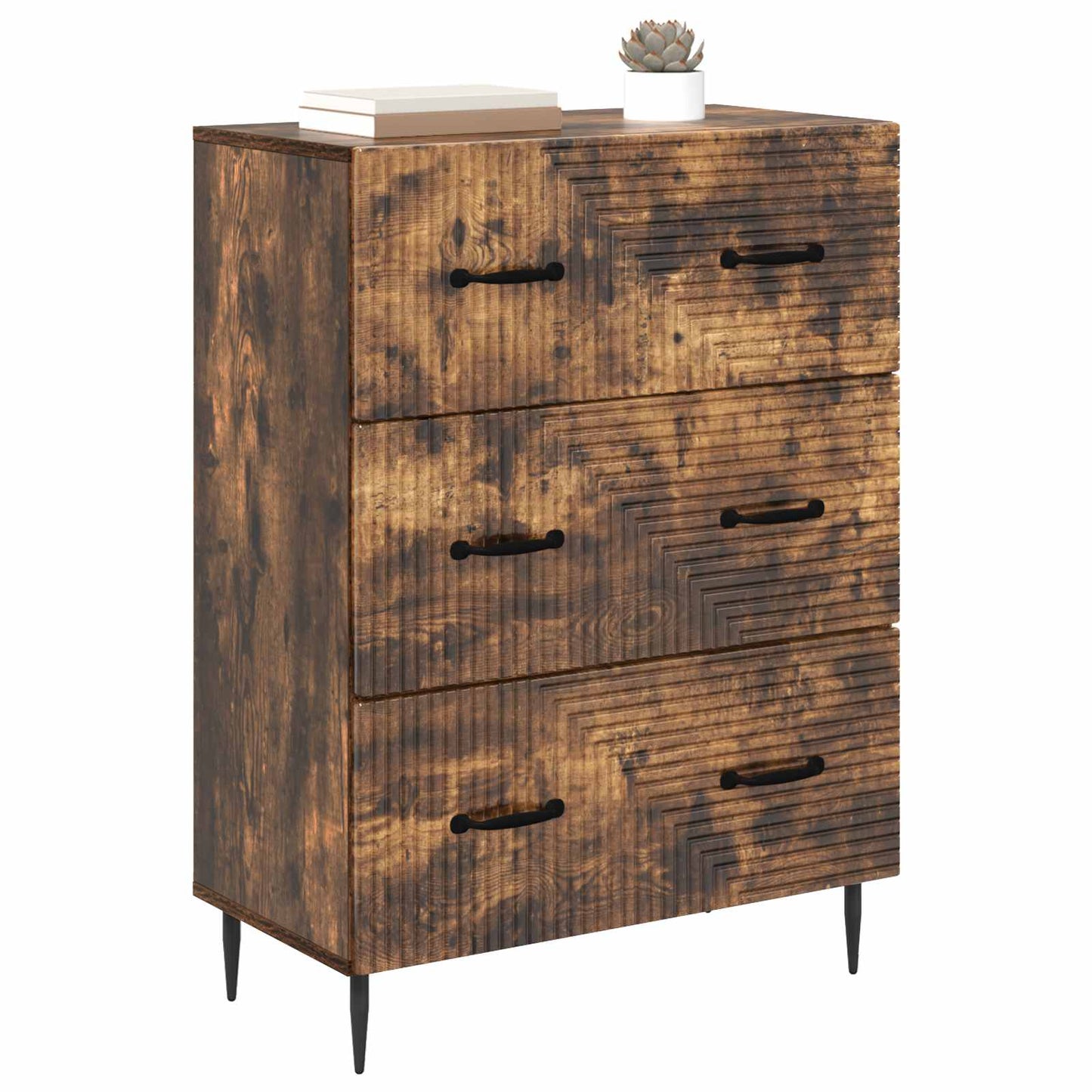 Drawer Cabinet Smoked Oak 66 x 34.5 x 89.5 cm Engineered Wood