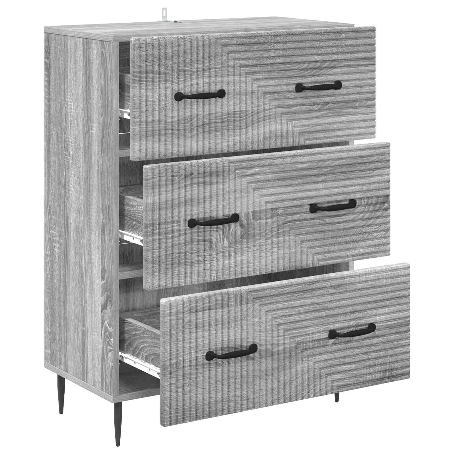 Drawer Cabinet Grey Sonoma 66 x 34.5 x 89.5 cm Engineered Wood