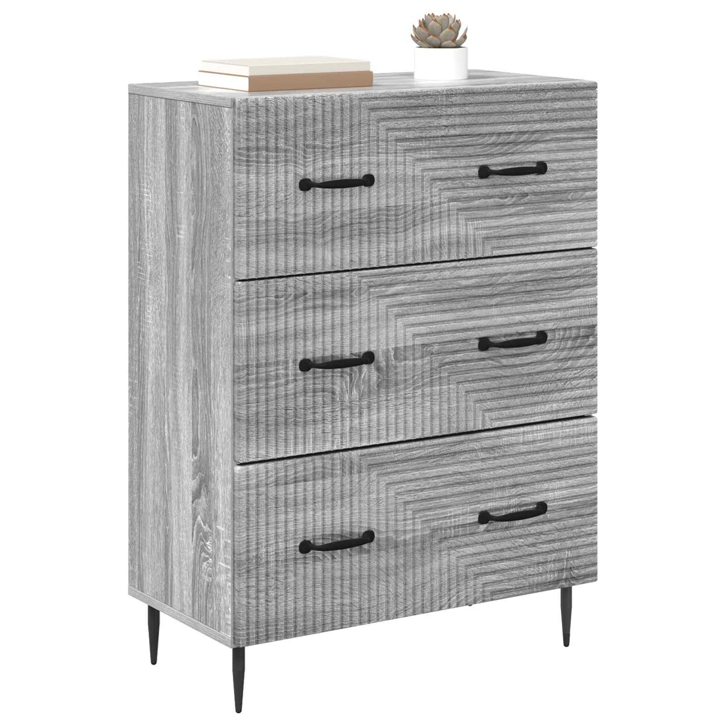 Drawer Cabinet Grey Sonoma 66 x 34.5 x 89.5 cm Engineered Wood