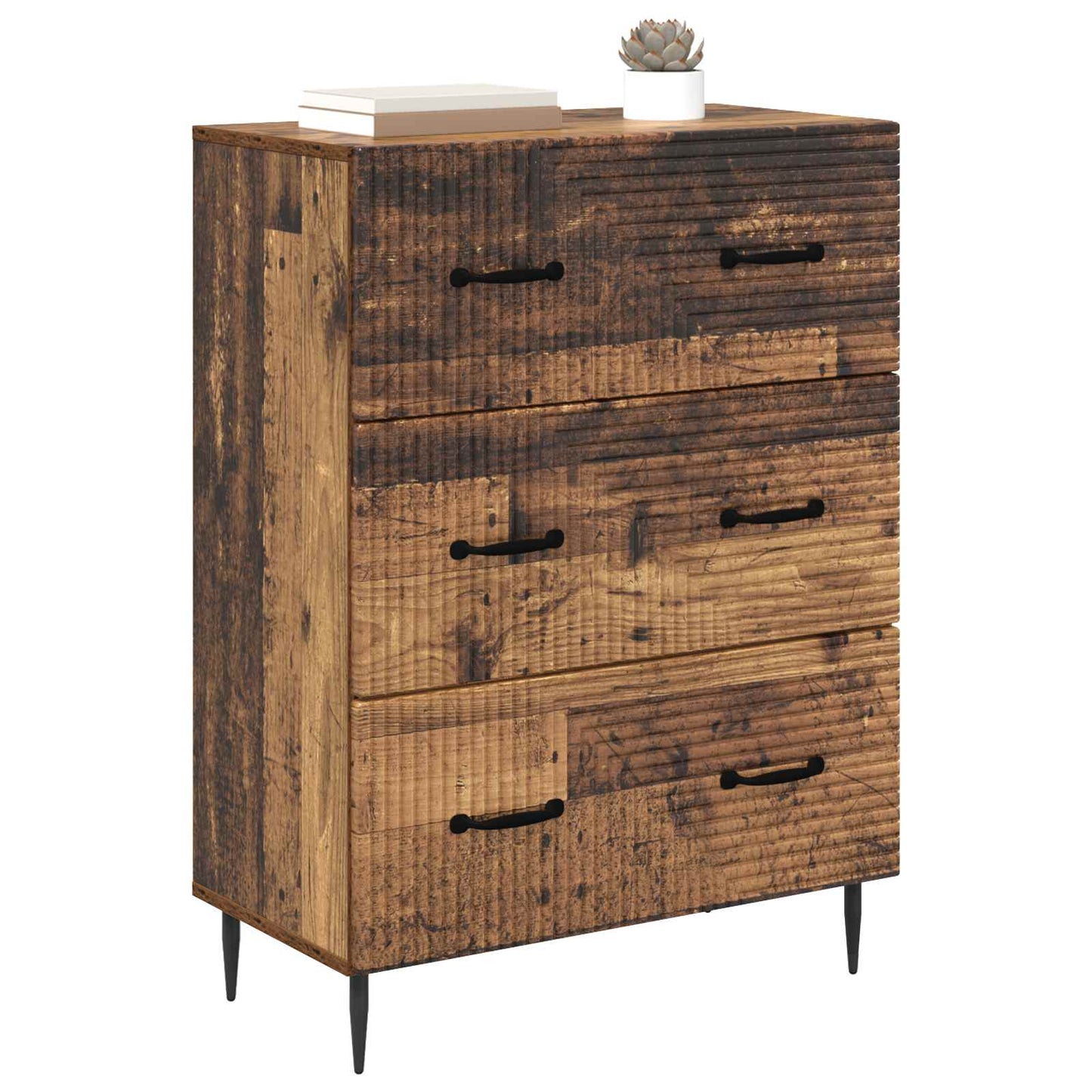 Drawer Cabinet Old Wood 66 x 34.5 x 89.5 cm Engineered Wood