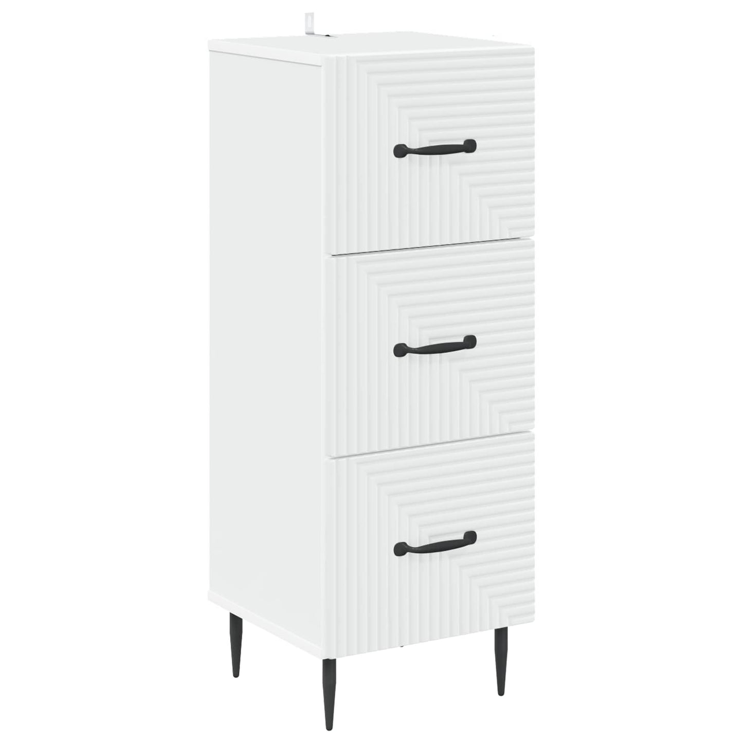 Drawer Cabinet White 33 x 34.5 x 89.5 cm Engineered Wood