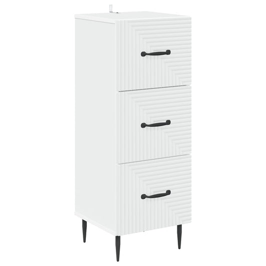 Drawer Cabinet White 33 x 34.5 x 89.5 cm Engineered Wood