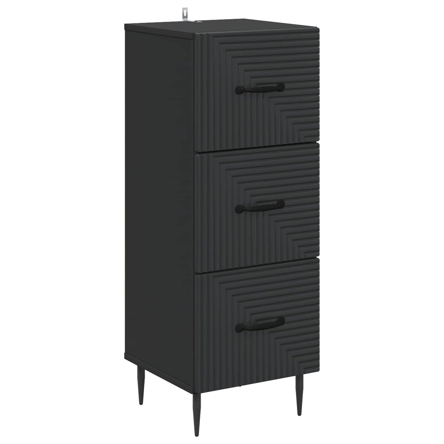 Drawer Cabinet Black 33 x 34.5 x 89.5 cm Engineered Wood
