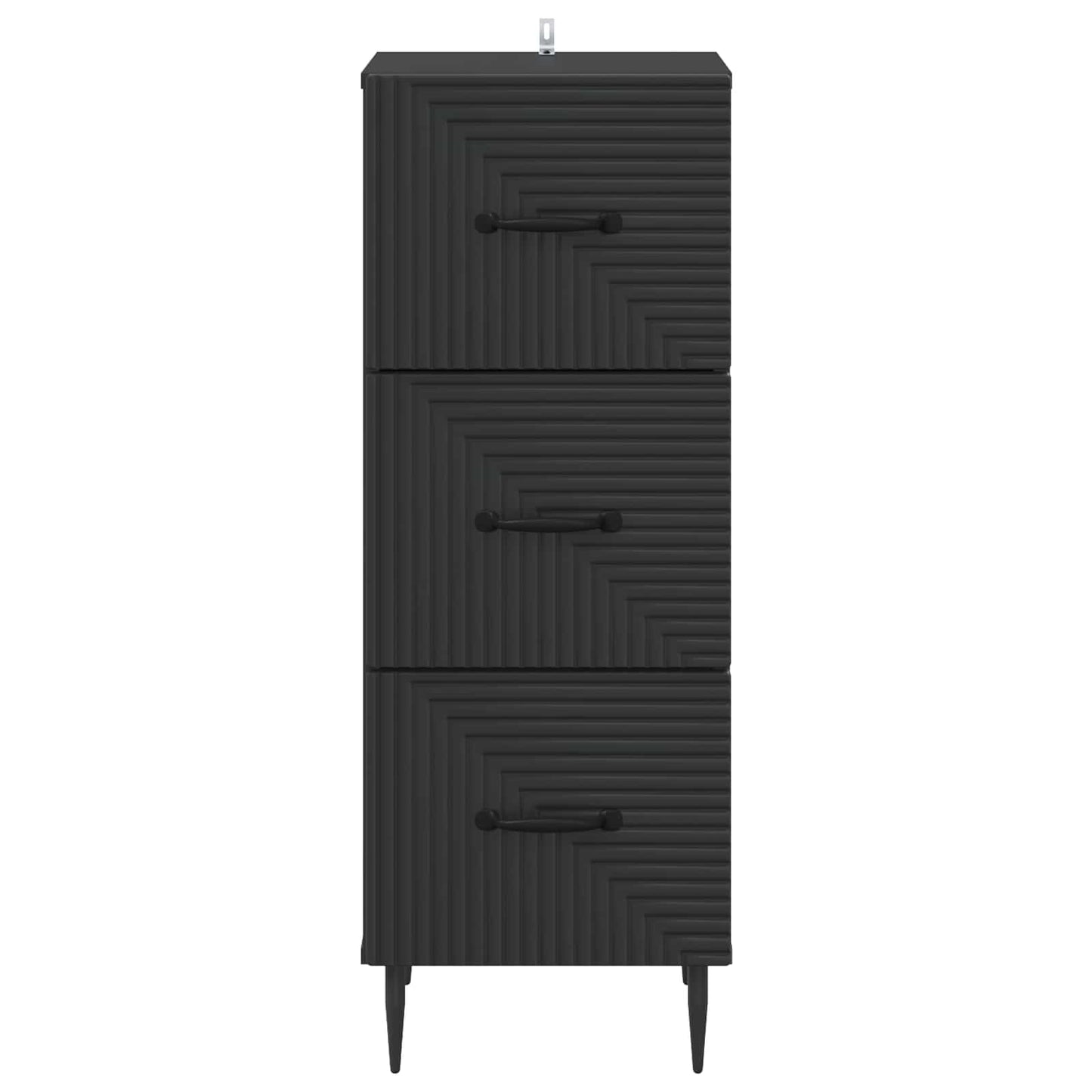 Drawer Cabinet Black 33 x 34.5 x 89.5 cm Engineered Wood