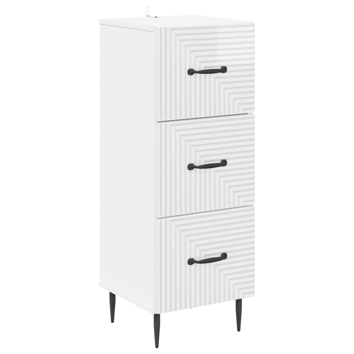 Drawer Cabinet High Gloss White 33 x 34.5 x 89.5 cm