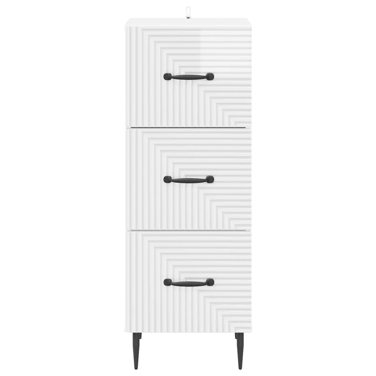 Drawer Cabinet High Gloss White 33 x 34.5 x 89.5 cm