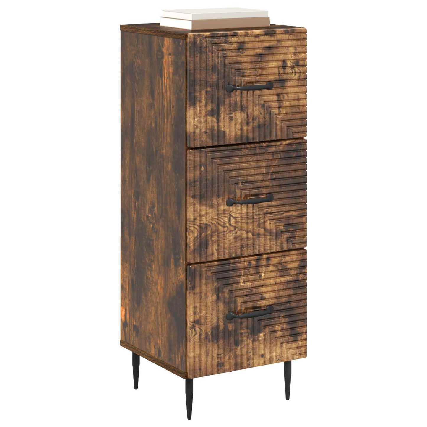 Drawer Cabinet Smoked Oak 33 x 34.5 x 89.5 cm Engineered Wood