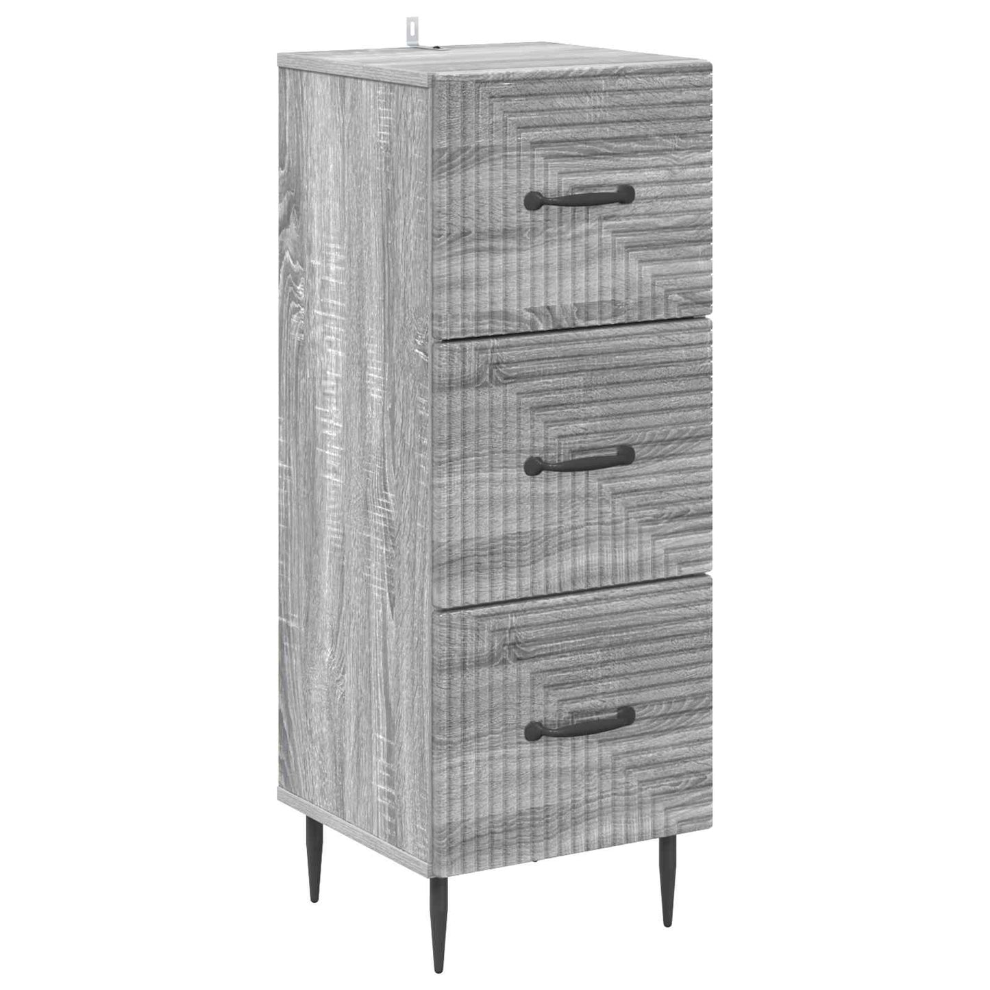 Drawer Cabinet Grey Sonoma 33 x 34.5 x 89.5 cm Engineered Wood