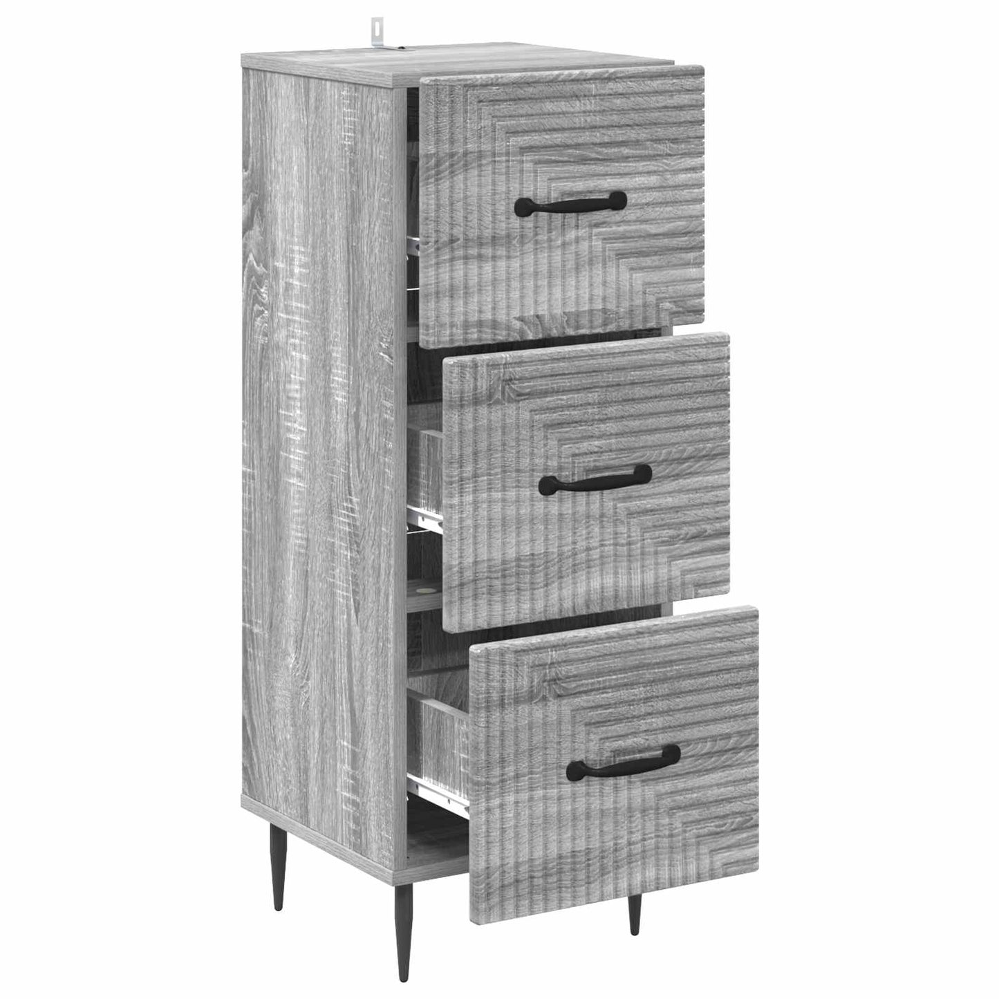 Drawer Cabinet Grey Sonoma 33 x 34.5 x 89.5 cm Engineered Wood