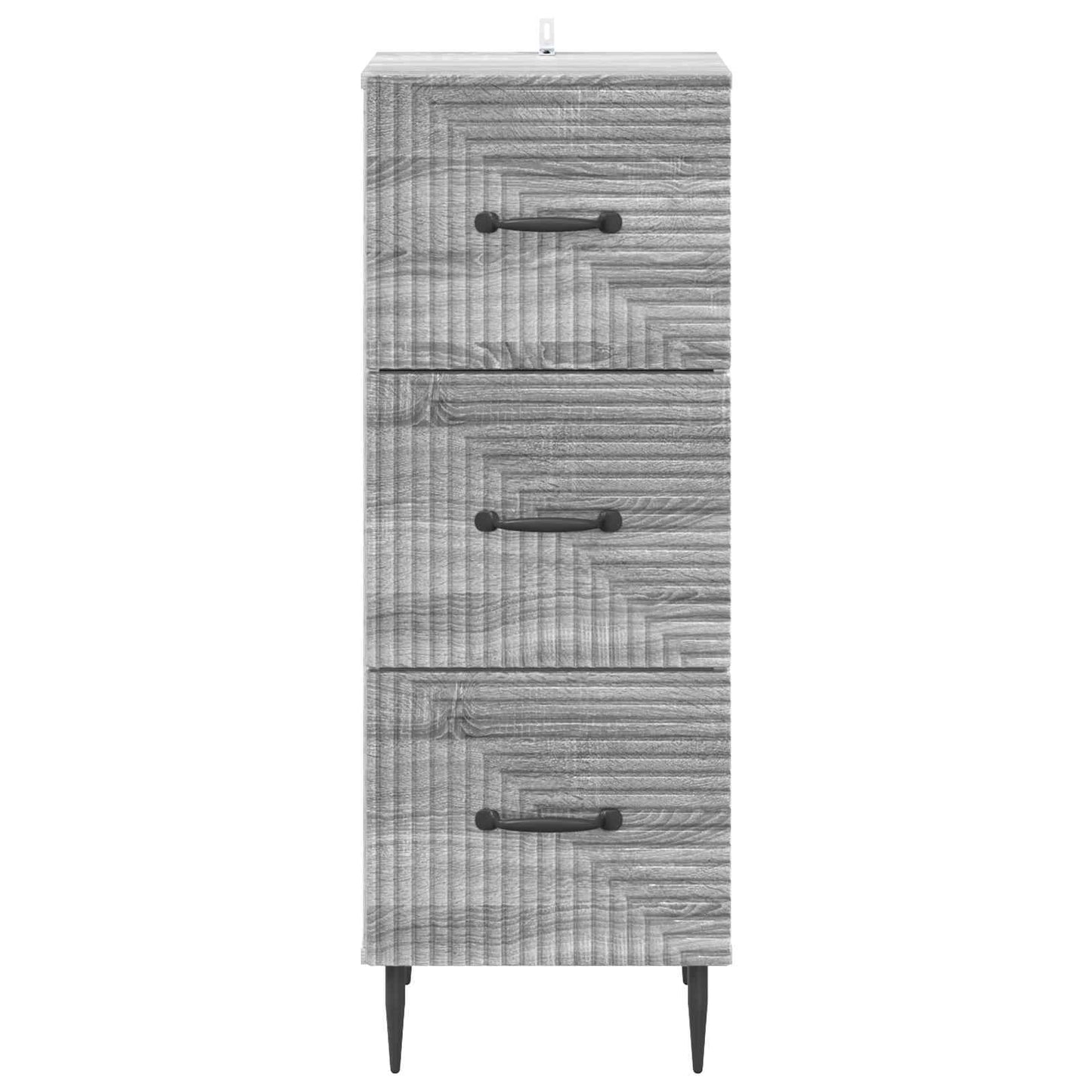 Drawer Cabinet Grey Sonoma 33 x 34.5 x 89.5 cm Engineered Wood