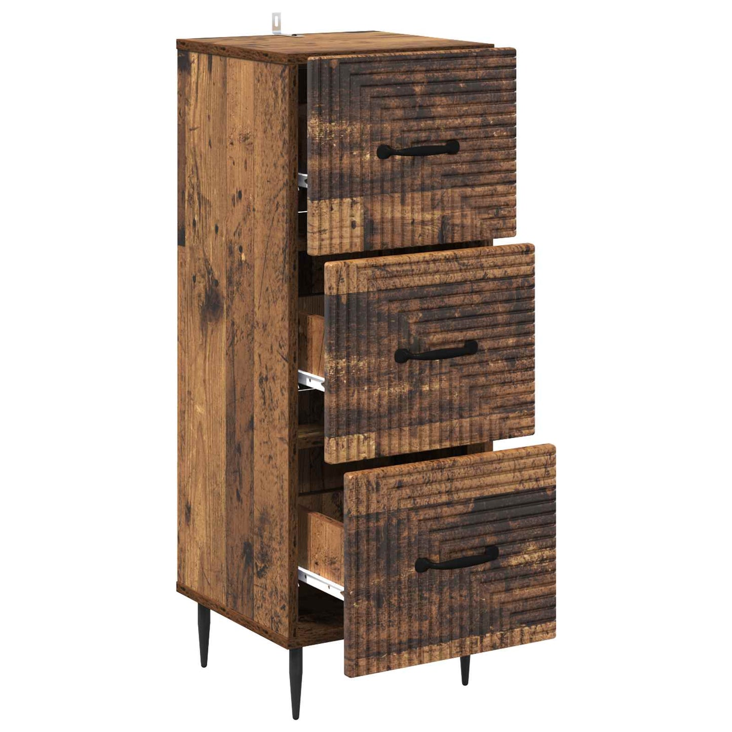 Drawer Cabinet Old Wood 33 x 34.5 x 89.5 cm Engineered Wood