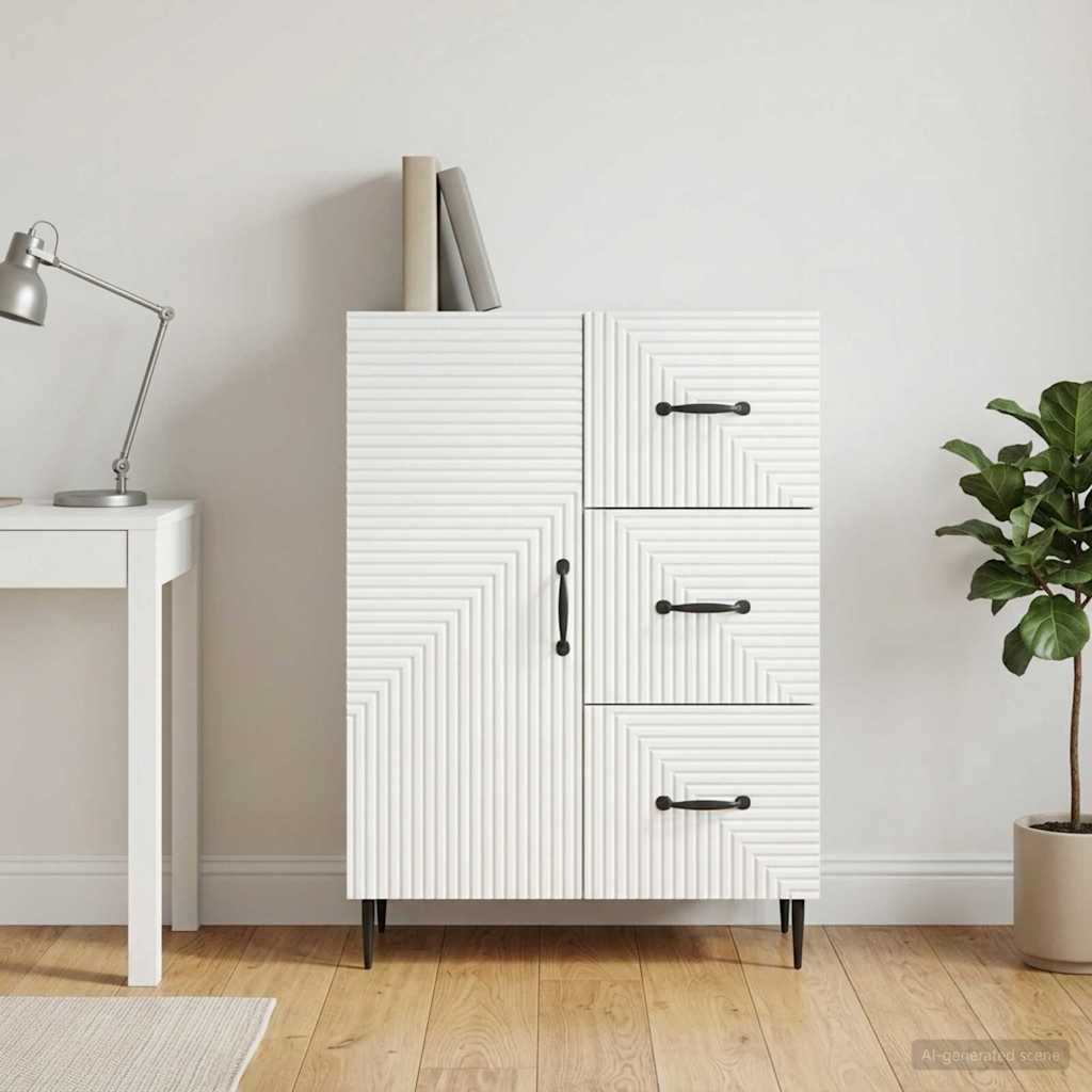 Sideboard White 66 x 34.5 x 89.5 cm Engineered Wood
