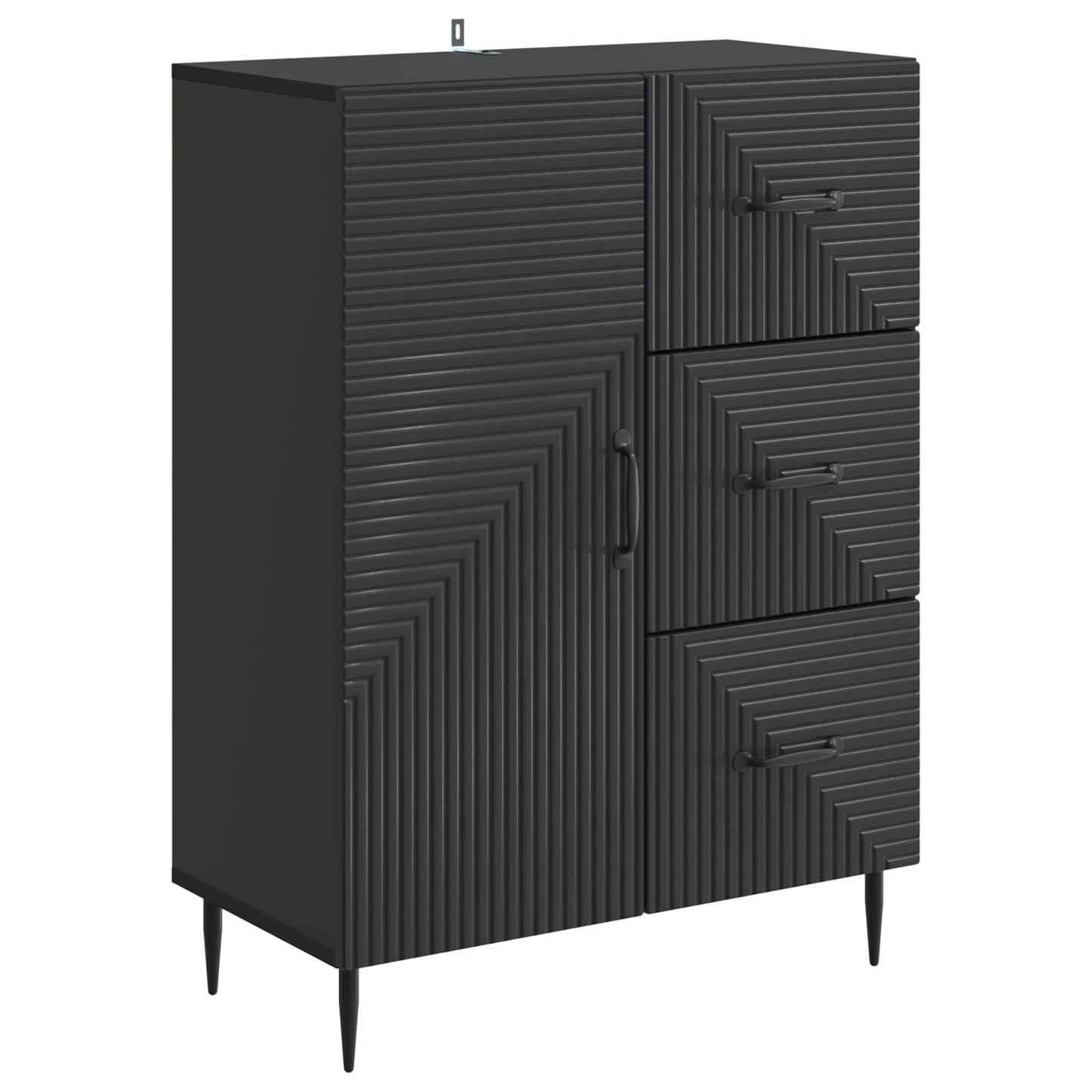 Sideboard with Drawer Black 66 x 34.5 x 89.5 cm Engineered Wood