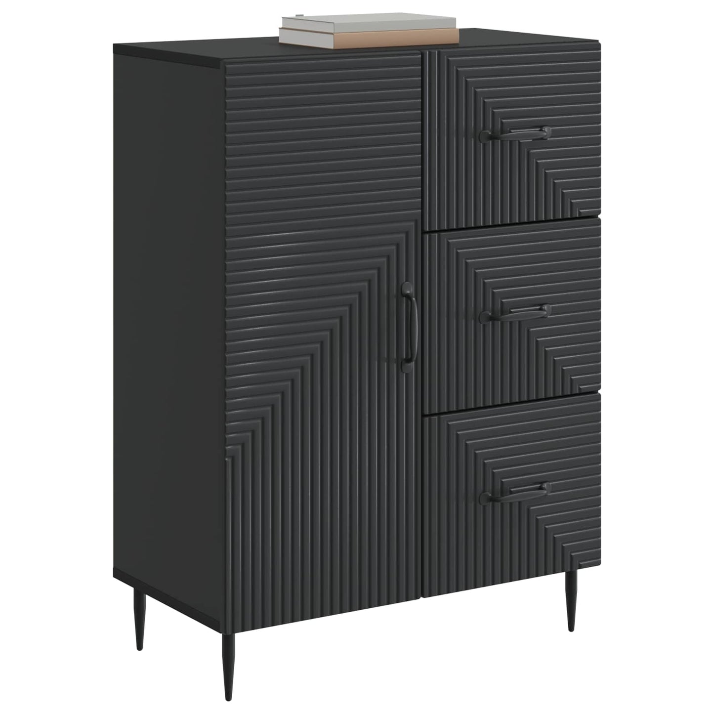 Sideboard with Drawer Black 66 x 34.5 x 89.5 cm Engineered Wood