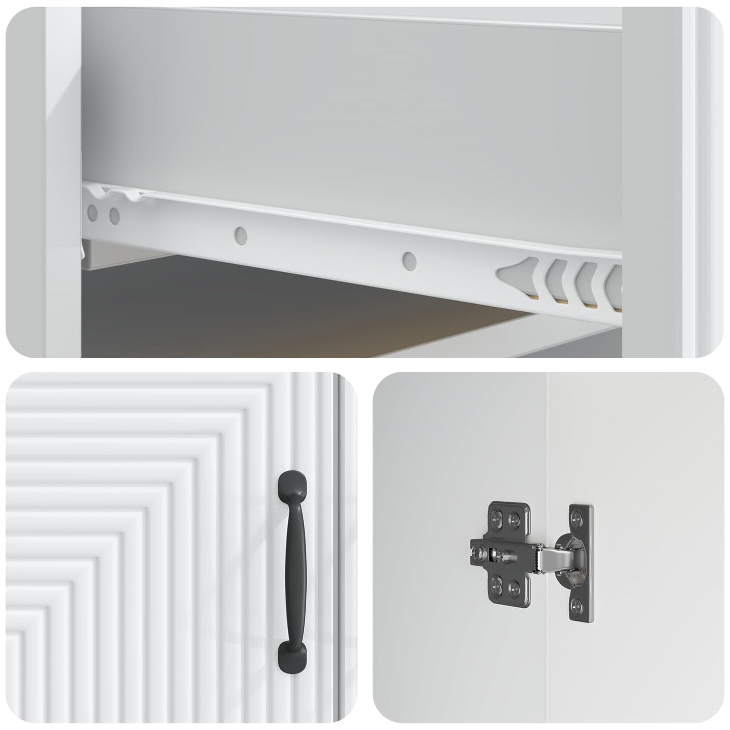 Sideboard White 66 x 34.5 x 89.5 cm Engineered Wood