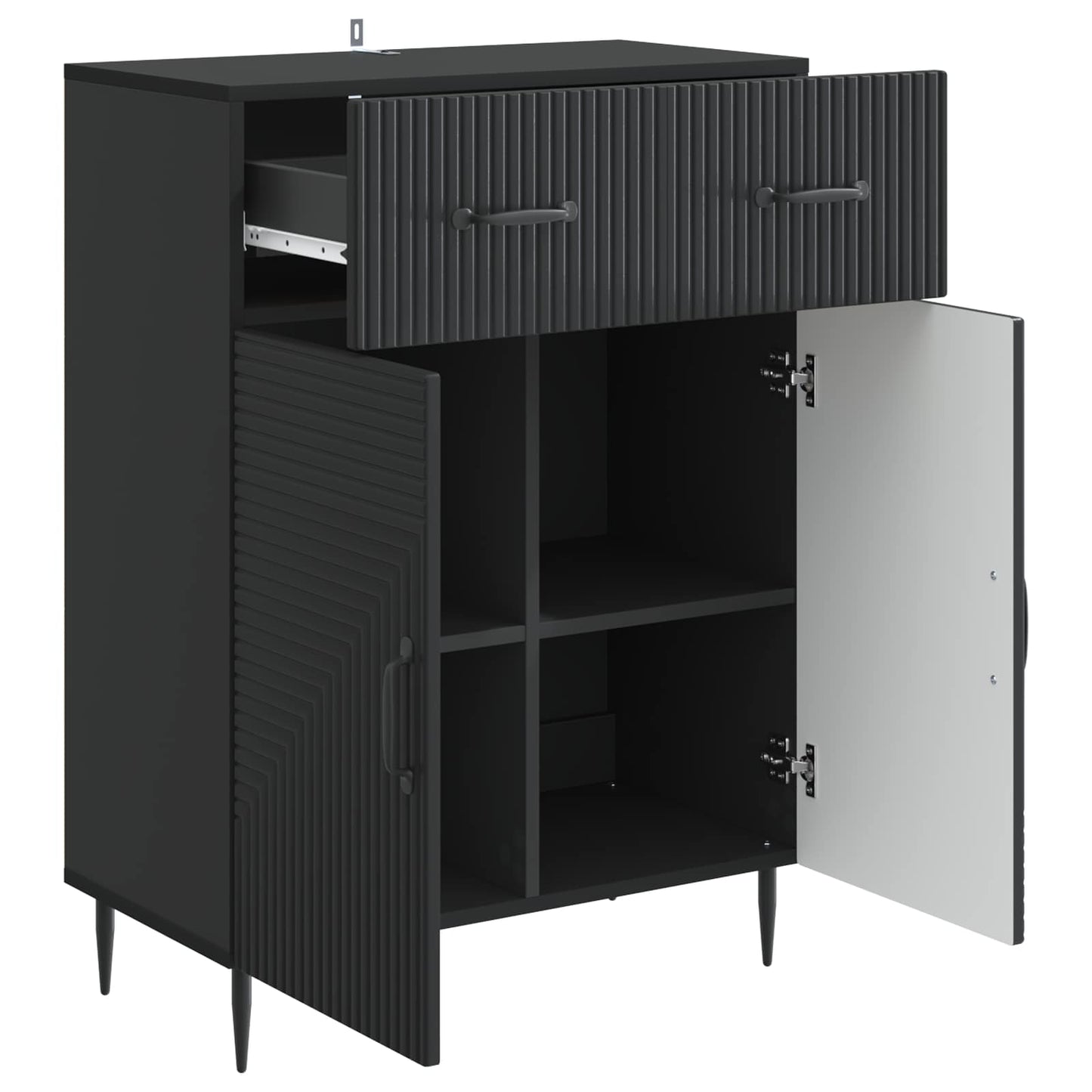 Sideboard Black 66 x 34.5 x 89.5 cm Engineered Wood