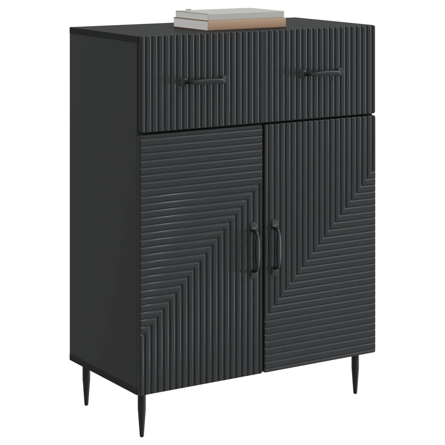 Sideboard Black 66 x 34.5 x 89.5 cm Engineered Wood