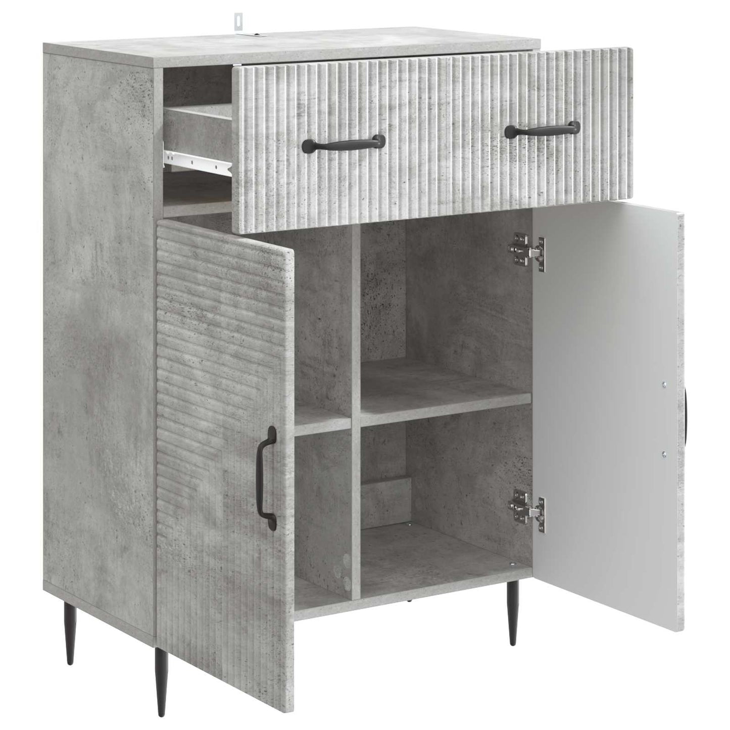 Sideboard Concrete Grey 66 x 34.5 x 89.5 cm Engineered Wood