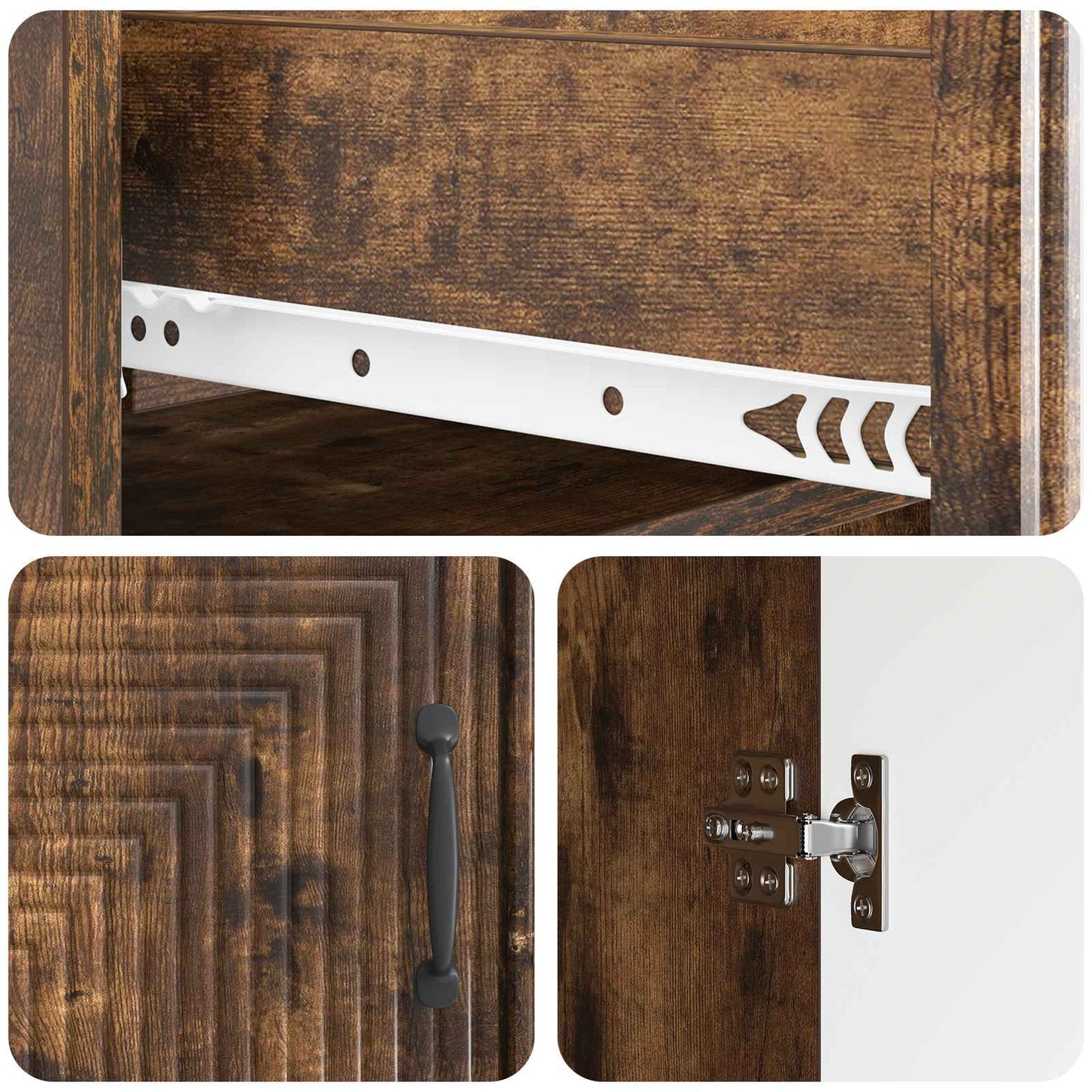 Sideboard Smoked Oak 66 x 34.5 x 89.5 cm Engineered Wood