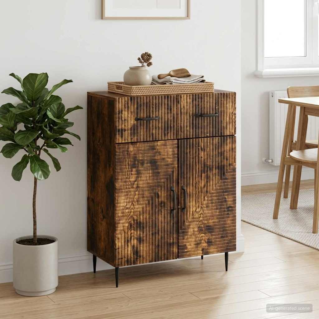 Sideboard Smoked Oak 66 x 34.5 x 89.5 cm Engineered Wood