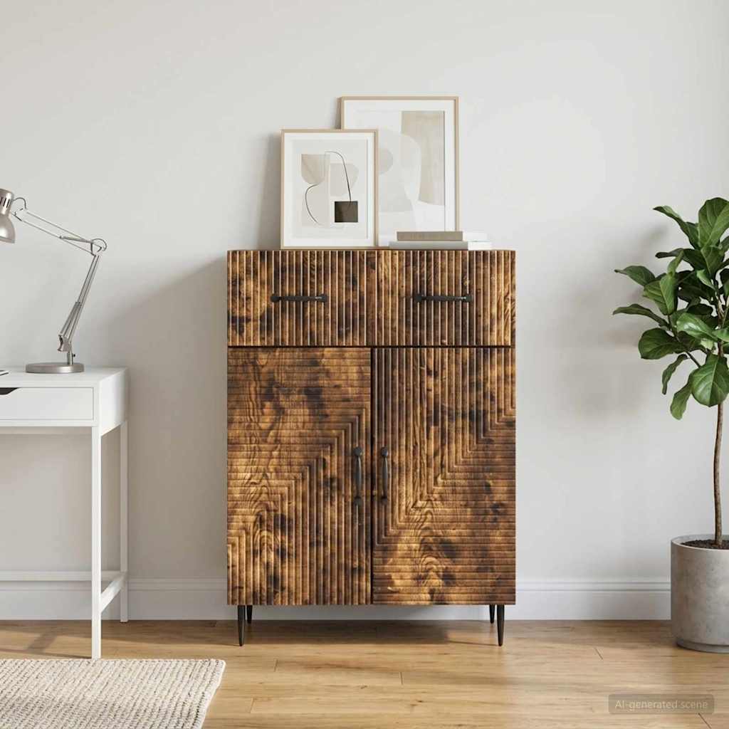 Sideboard Smoked Oak 66 x 34.5 x 89.5 cm Engineered Wood