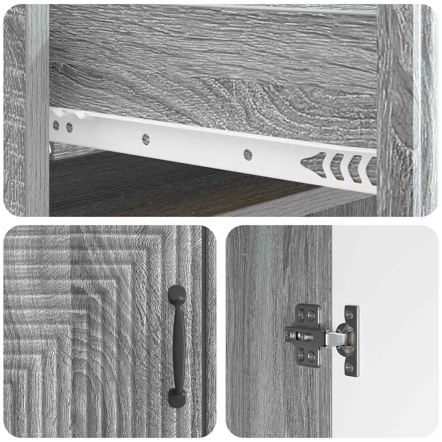 Sideboard Grey Sonoma 66 x 34.5 x 89.5 cm Engineered Wood