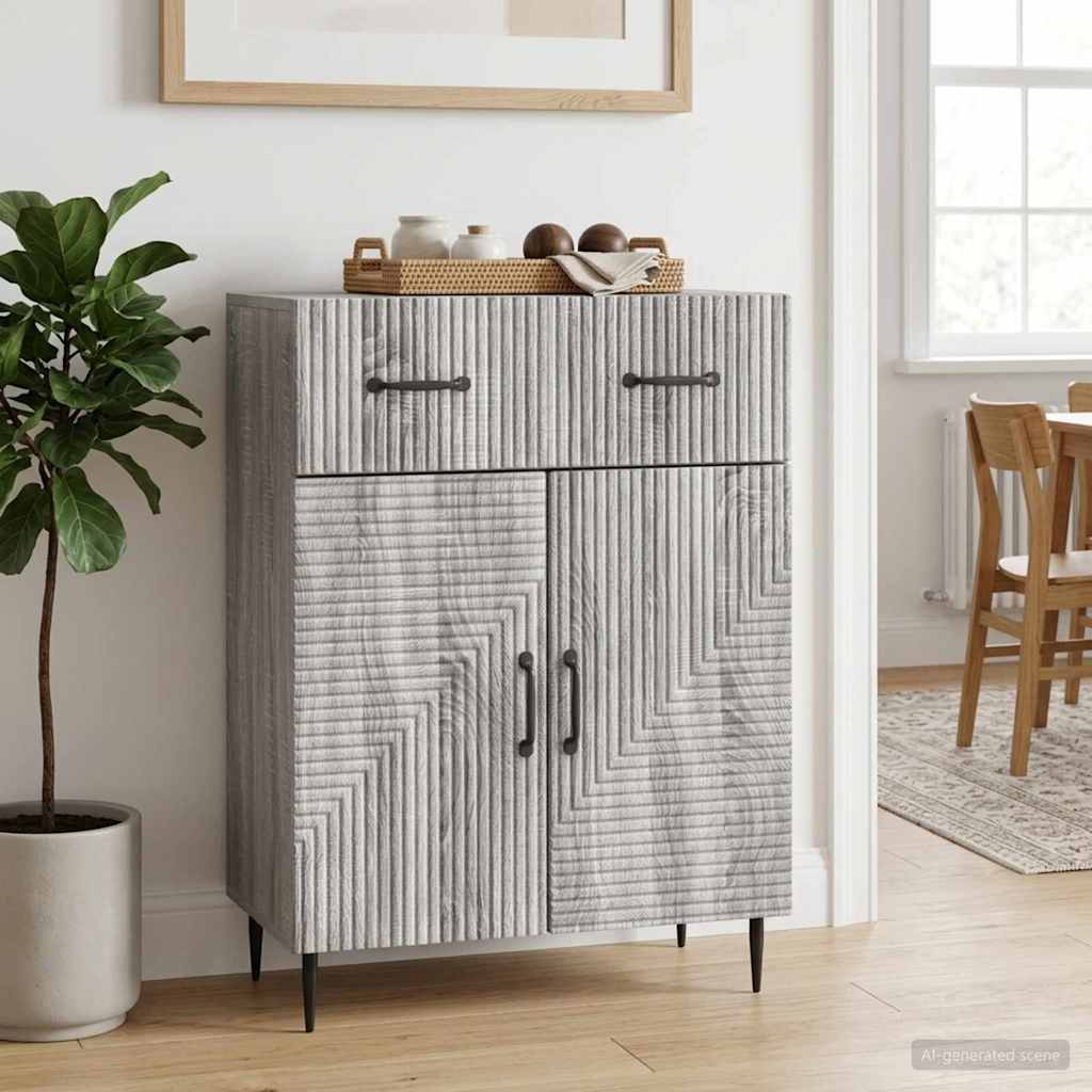 Sideboard Grey Sonoma 66 x 34.5 x 89.5 cm Engineered Wood