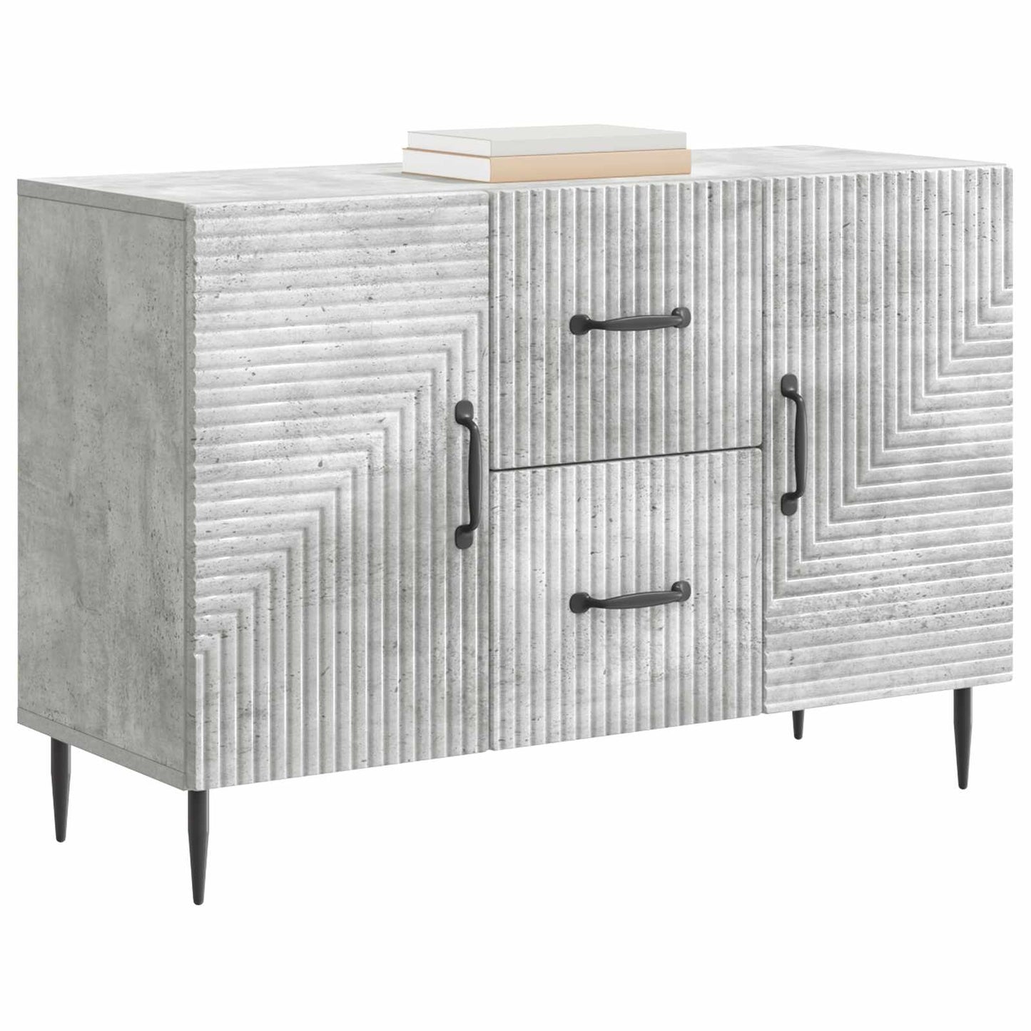 Sideboard Concrete Grey 89 x 34.5 x 60 cm Engineered Wood