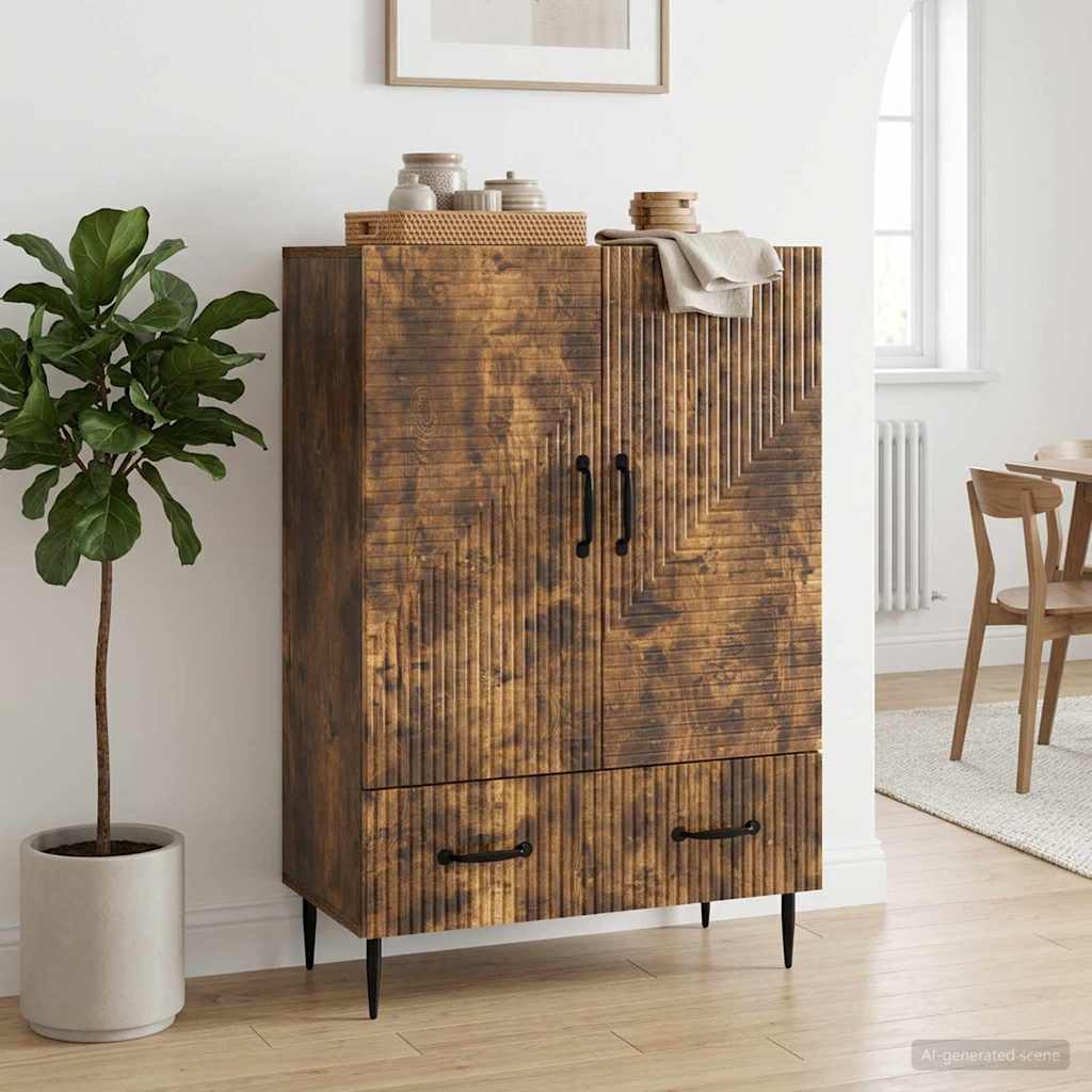 Sideboard Smoked Oak 66 x 34.5 x 95 cm Engineered Wood