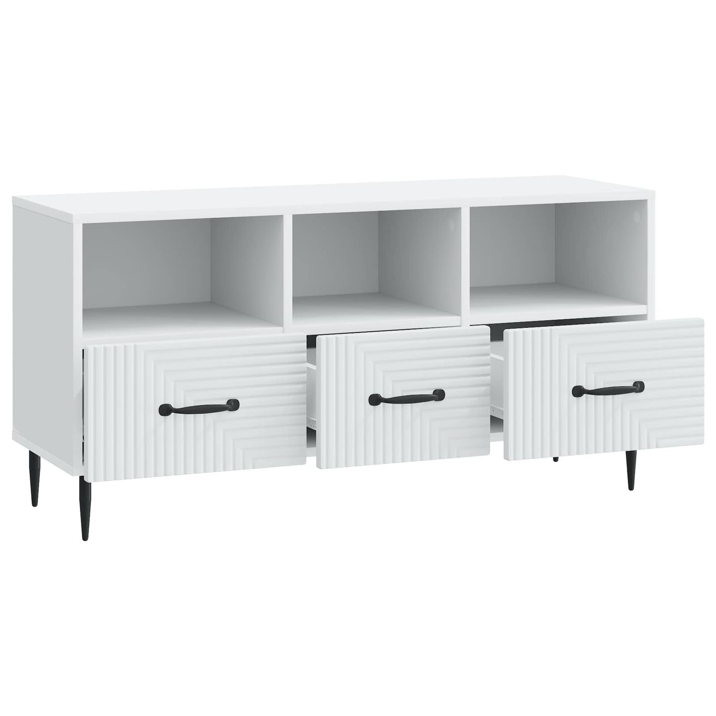 TV Cabinet with Drawer White 102 x 34.5 x 50 cm Engineered Wood