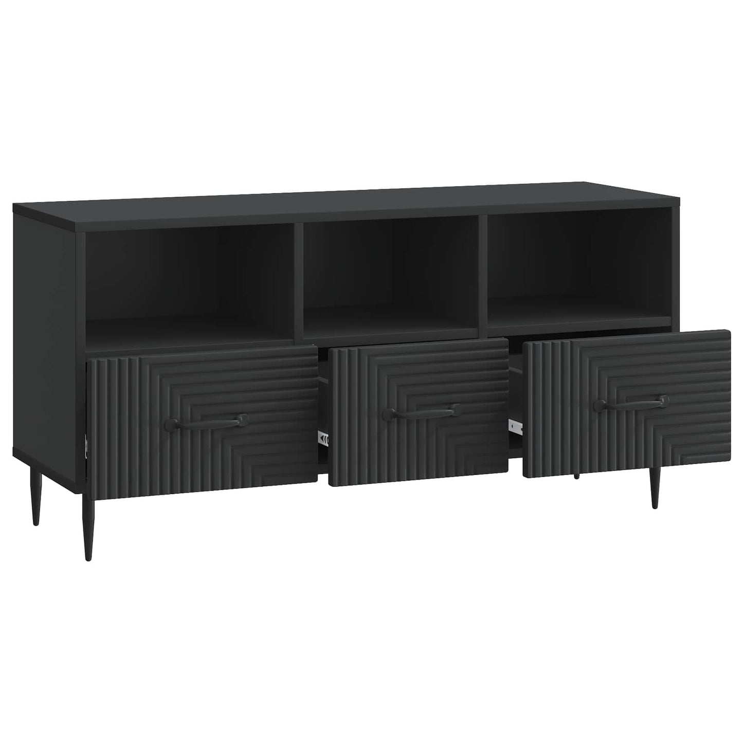 TV Cabinet with Drawer Black 102 x 34.5 x 50 cm Engineered Wood