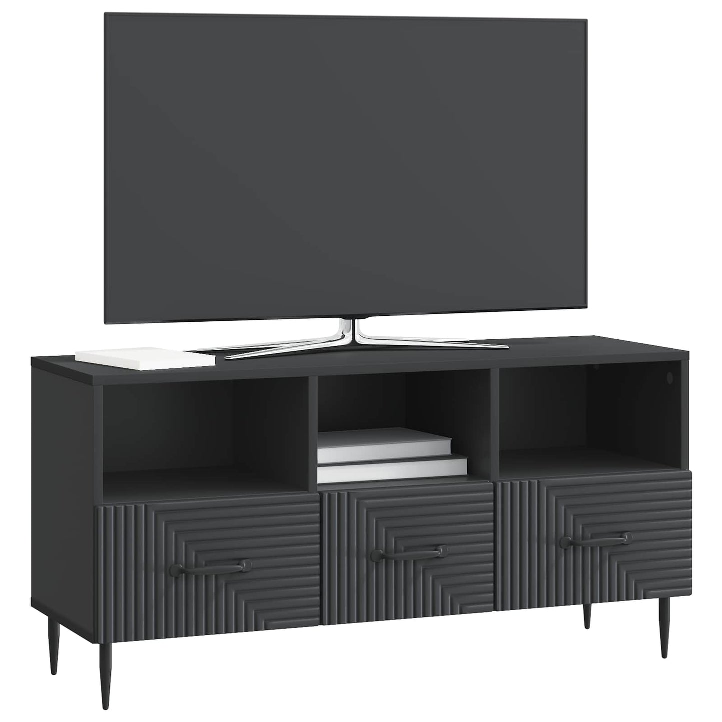 TV Cabinet with Drawer Black 102 x 34.5 x 50 cm Engineered Wood