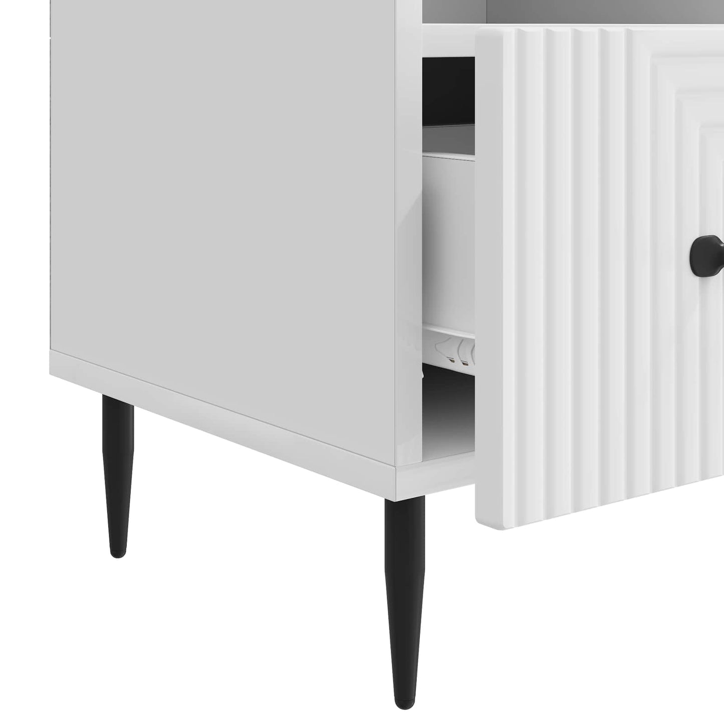 TV Cabinet High Gloss White 102 x 34.5 x 50 cm Engineered Wood
