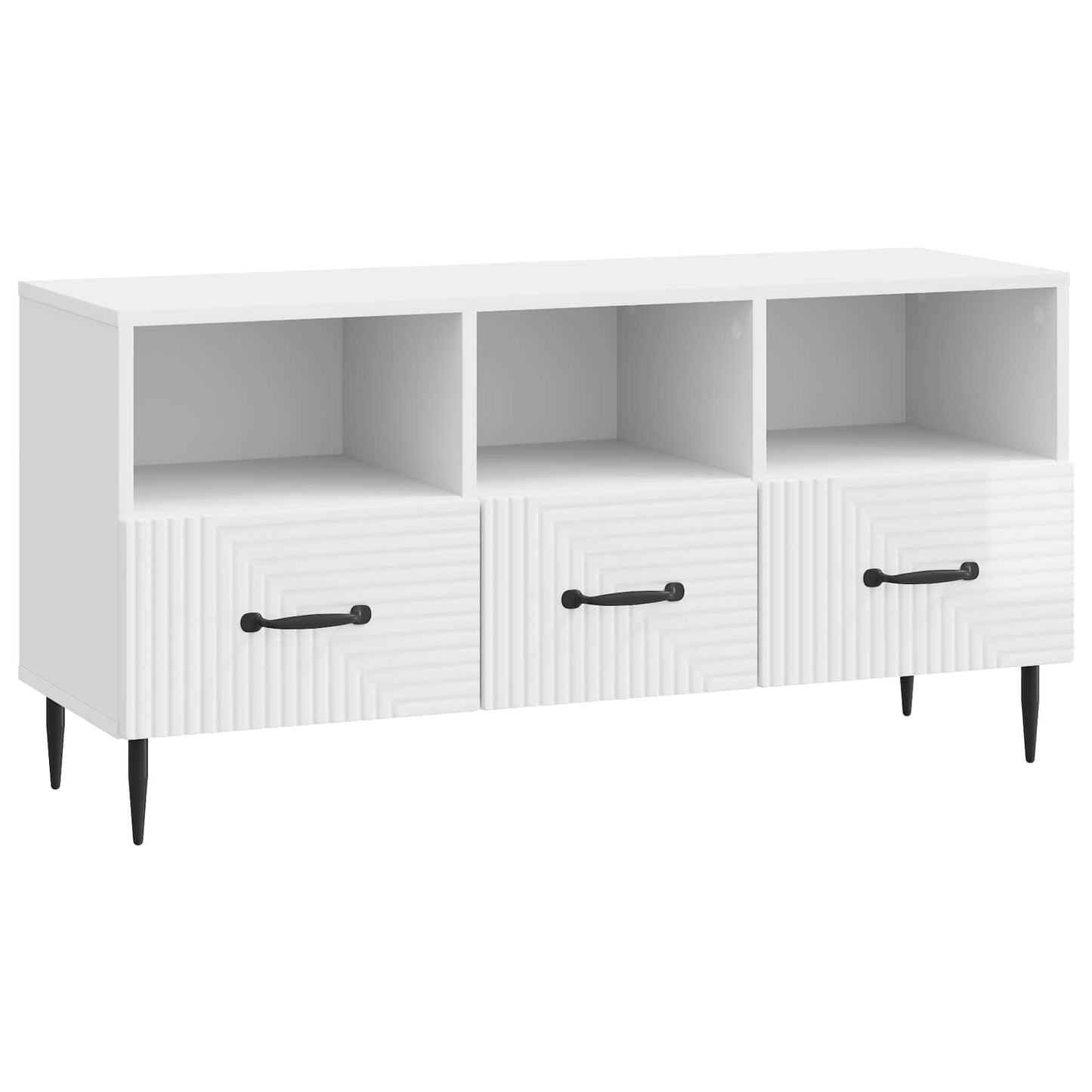 TV Cabinet High Gloss White 102 x 34.5 x 50 cm Engineered Wood
