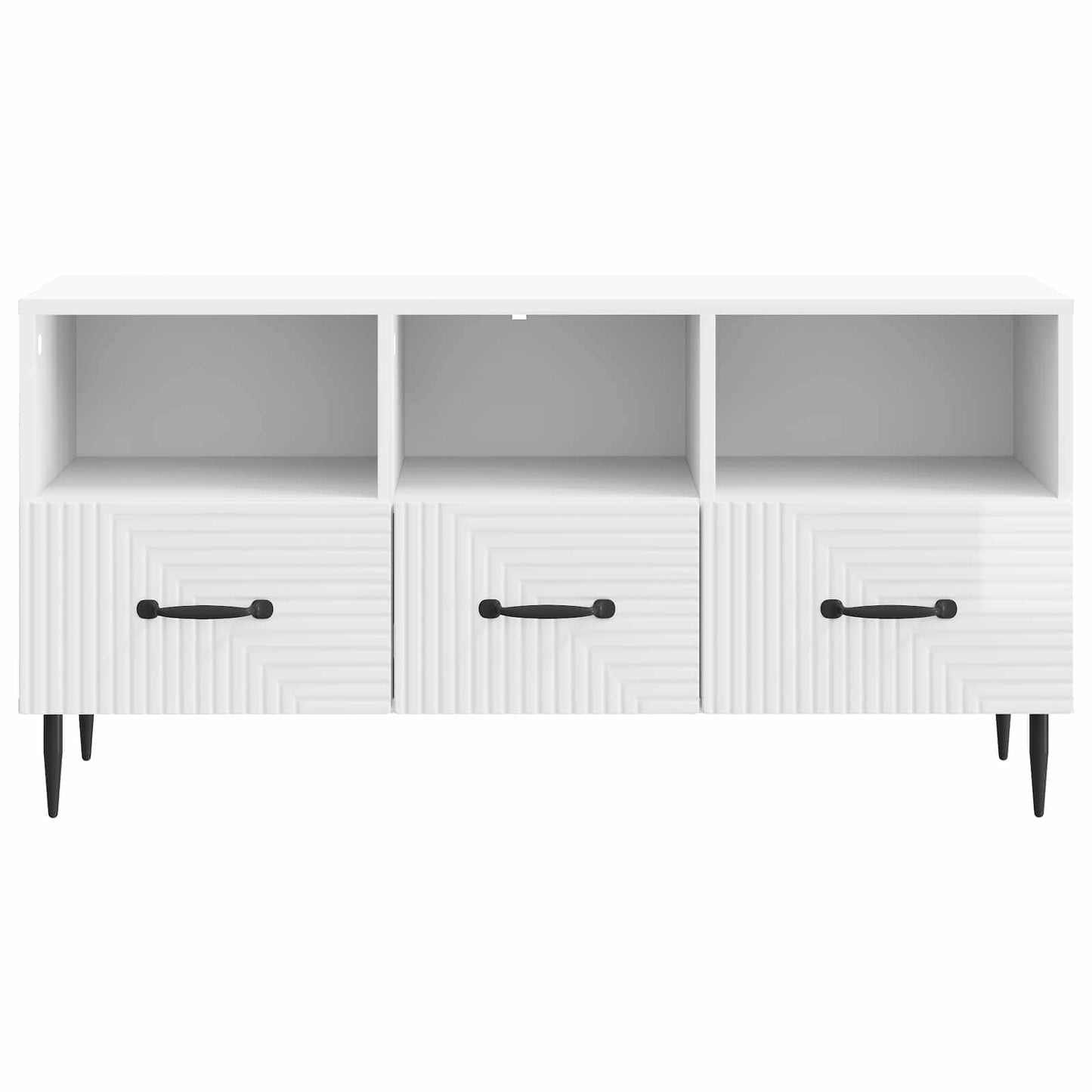 TV Cabinet High Gloss White 102 x 34.5 x 50 cm Engineered Wood