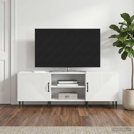 TV Cabinet 150 x 31 x 50 cm High Gloss White Engineered Wood