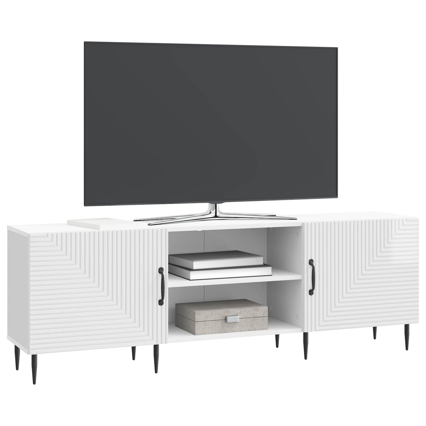 TV Cabinet High Gloss White 150 x 31 x 50 cm Engineered Wood