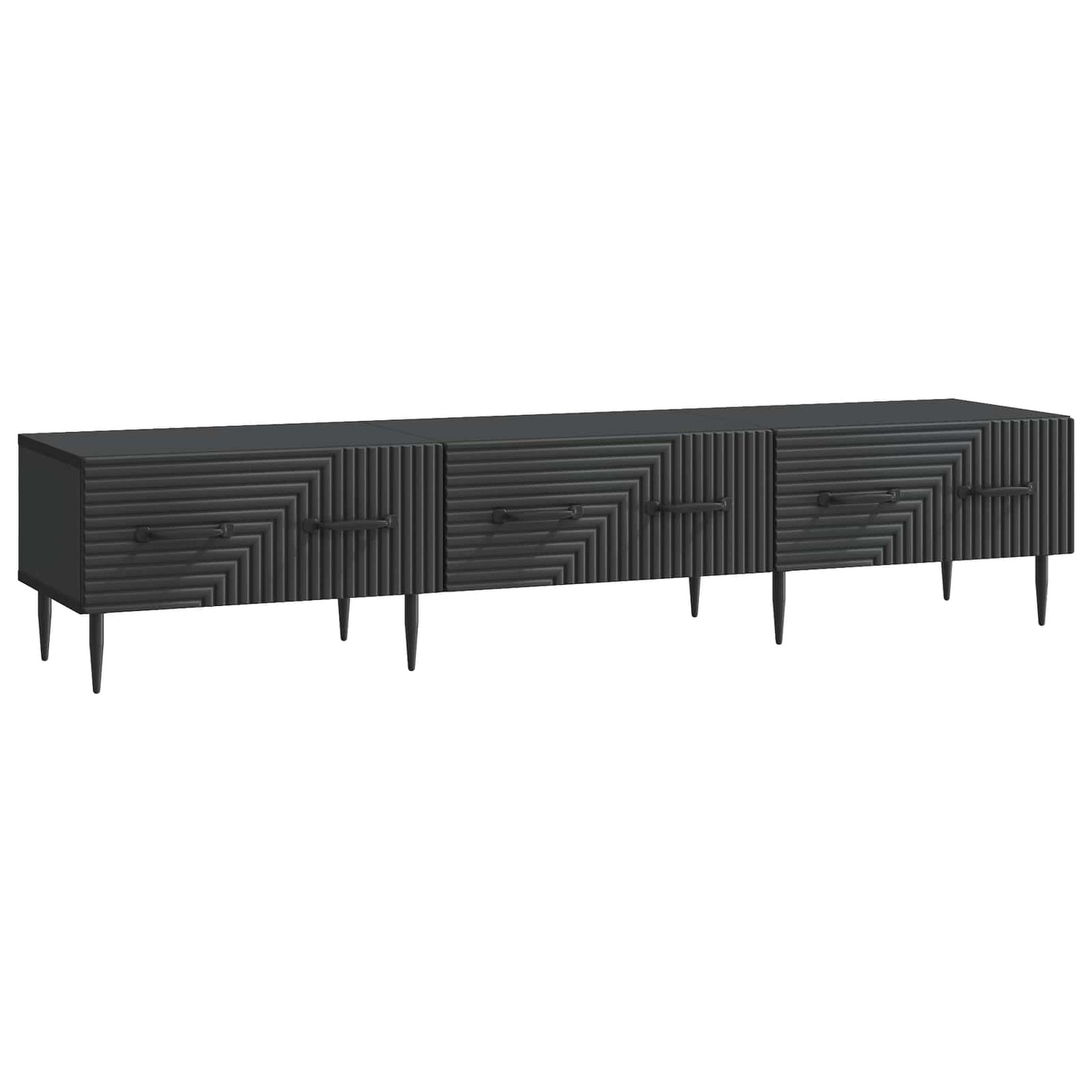TV Cabinet with Drawer Black 147 x 34.5 x 30 cm Engineered Wood