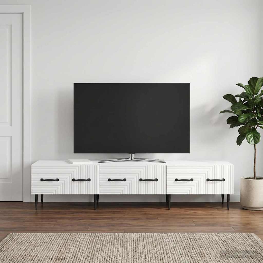 TV Cabinet High Gloss White 147 x 34.5 x 30 cm Engineered Wood