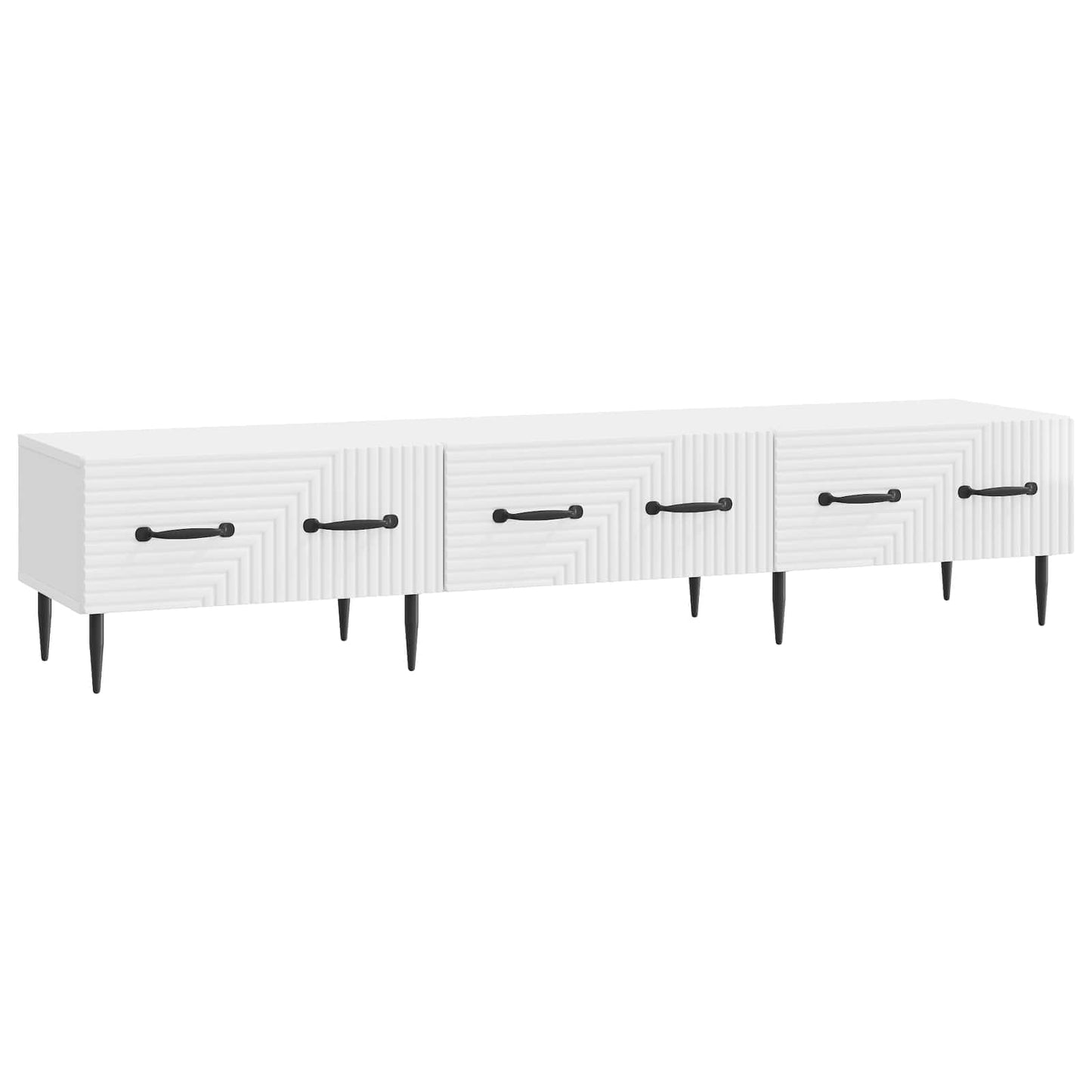 TV Cabinet High Gloss White 147 x 34.5 x 30 cm Engineered Wood