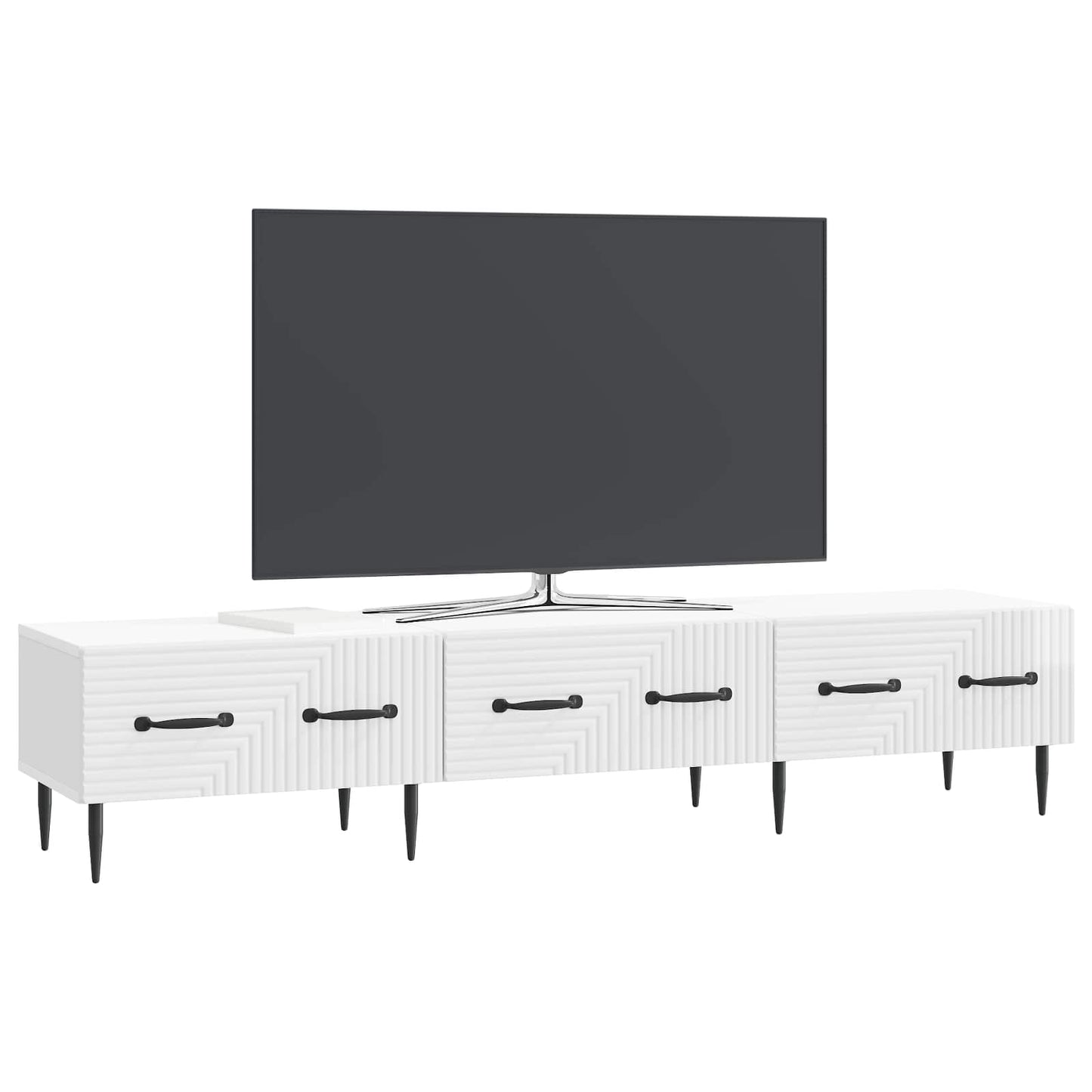 TV Cabinet High Gloss White 147 x 34.5 x 30 cm Engineered Wood