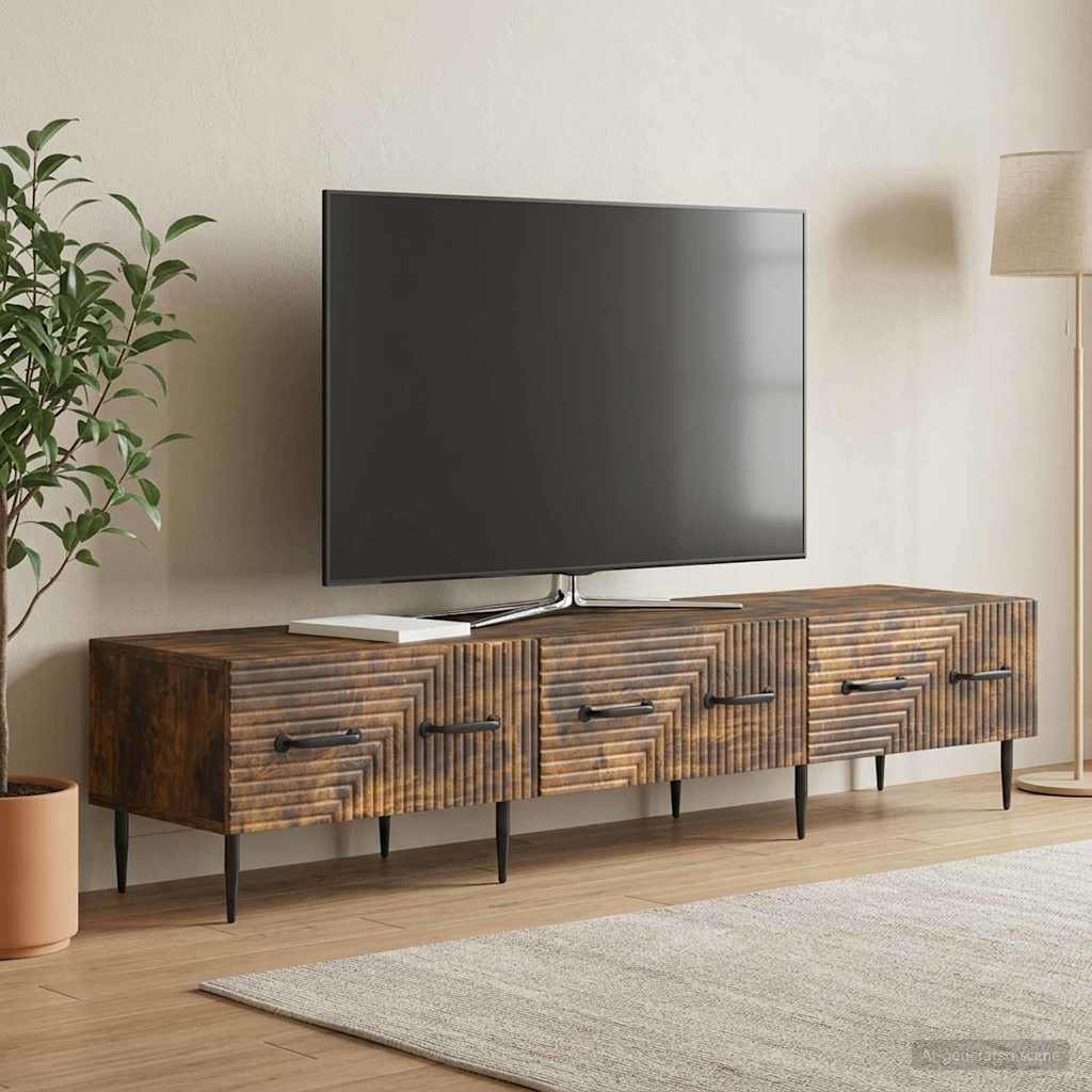 TV Cabinet Smoked Oak 147 x 34.5 x 30 cm Engineered Wood